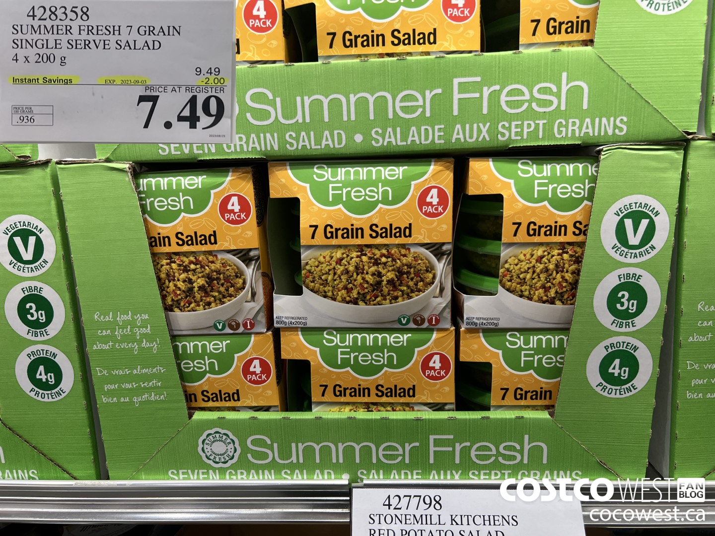 428358 SUMMER FRESH 7 GRAIN SINGLE SERVE SALAD 4 x 200 g ($2.00 INSTANT SAVINGS EXPIRES ON 2023-09-03) $7.49