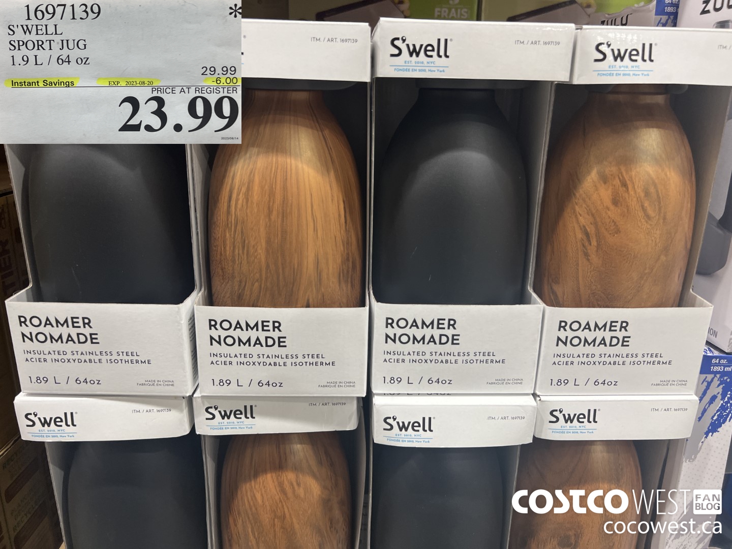1697139 SWELL SPORT JUG 1.9 L/ 64 oz EXP. 2023-08-20 6.00 ($6.00 INSTANT SAVINGS) $23.99