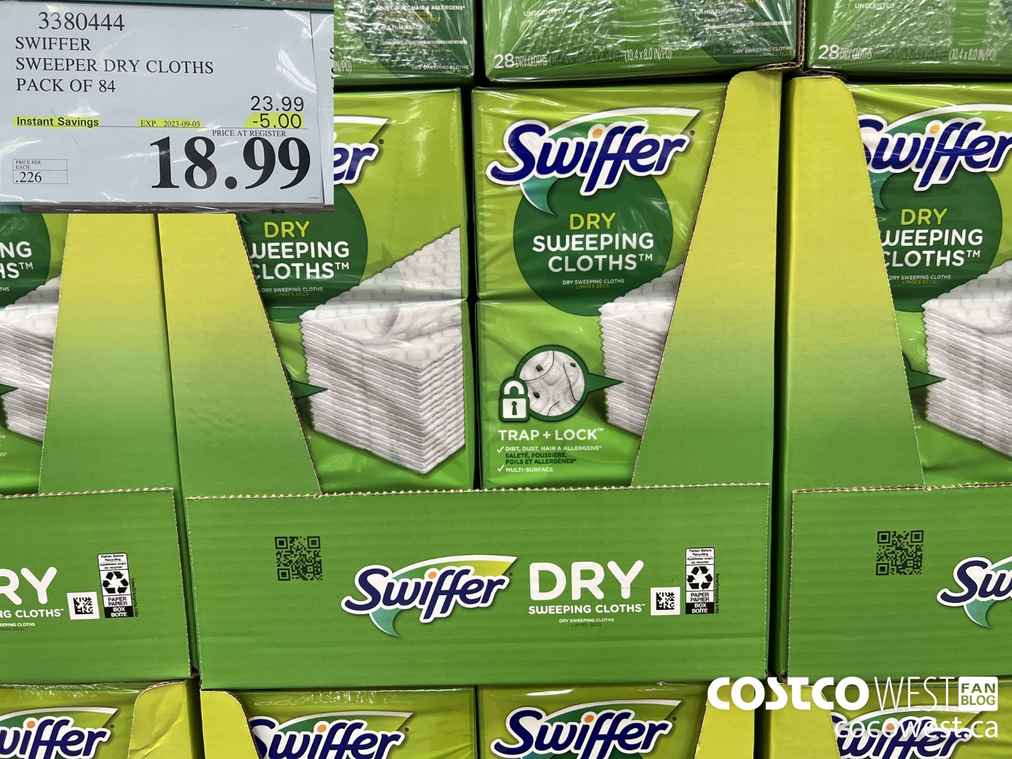 3380444 SWIFFER SWEEPER DRY CLOTHS PACK OF 84 ($5.00 INSTANT SAVINGS EXPIRES ON 2023-09-03) $18.99