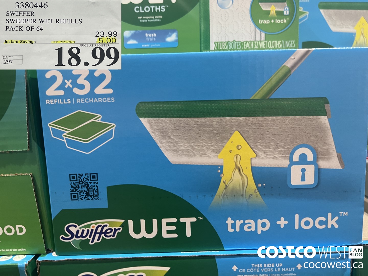 3380446 SWIFFER SWEEPER WET REFILLS PACK OF 64 ($5.00 INSTANT SAVINGS EXPIRES ON 2023-09-03) $18.99