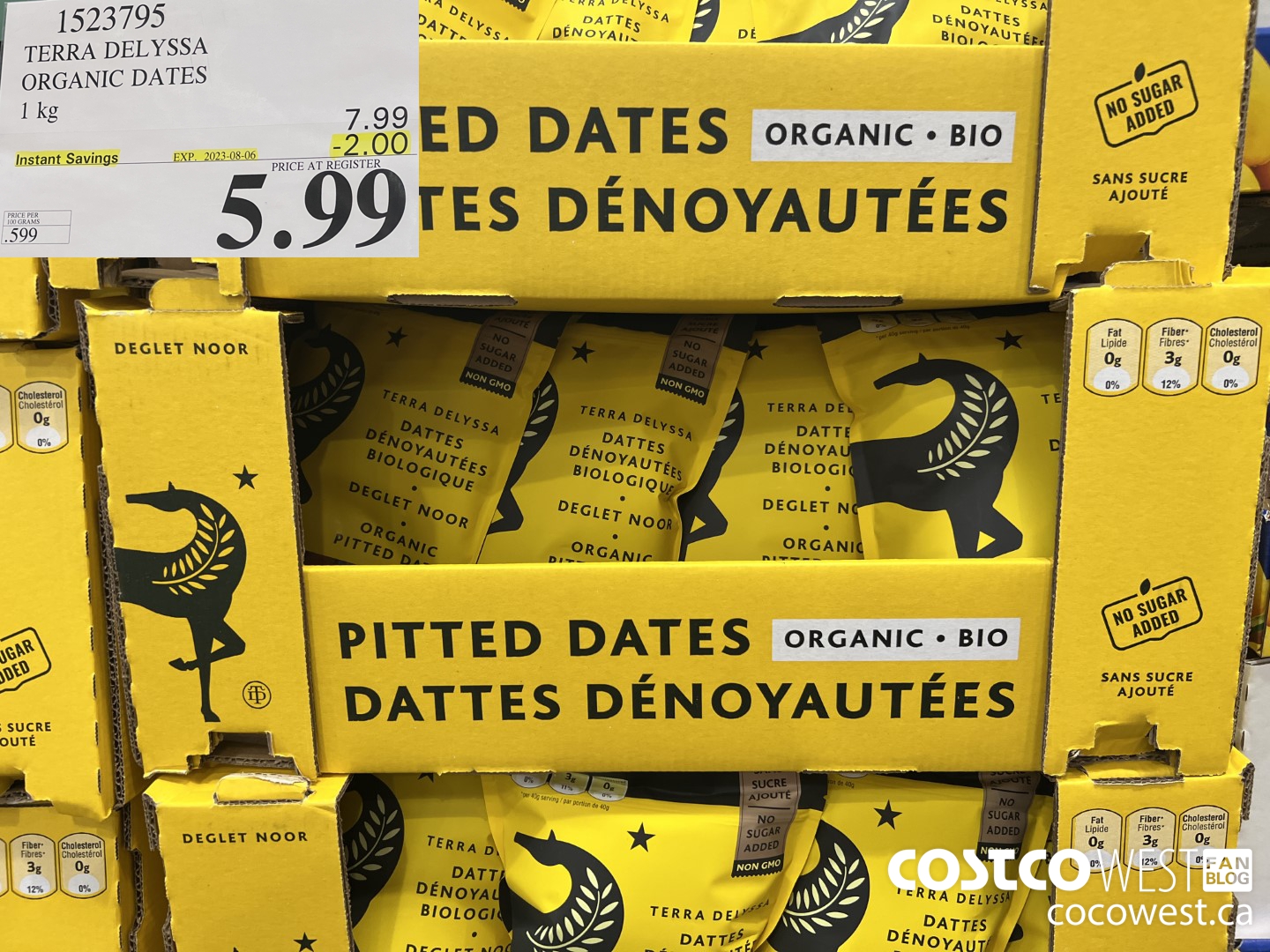 1523795 TERRA DELYSSA ORGANIC DATES 1 kg ($2.00 INSTANT SAVINGS EXPIRES ON 2023-08-06) $5.99