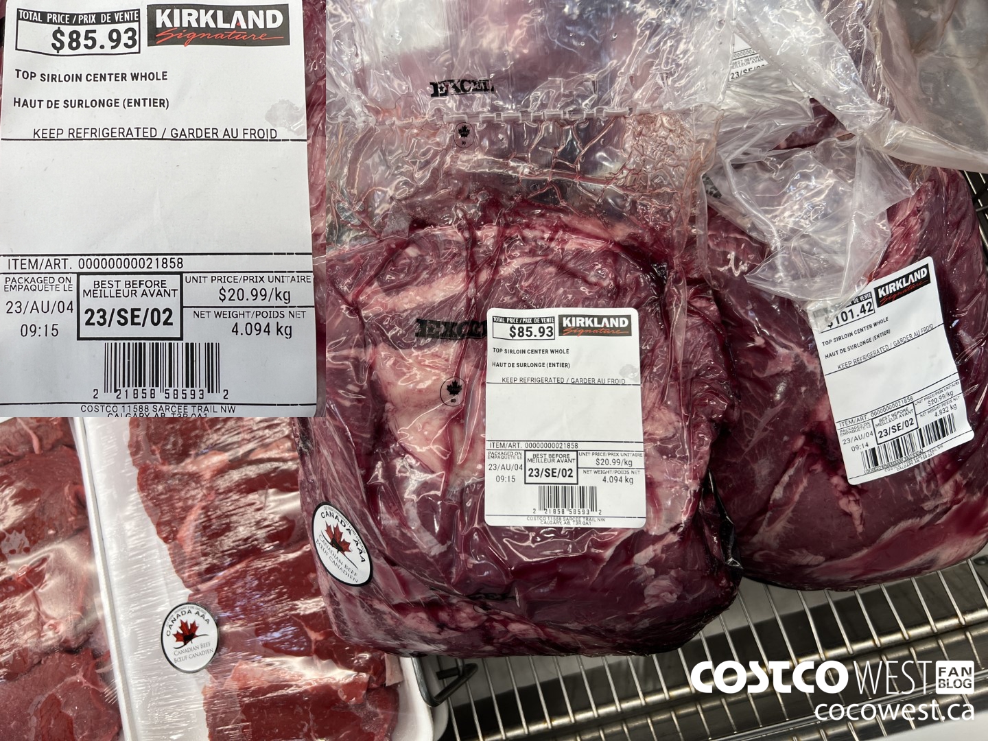 21858 TOP SIRLOIN CENTRE WHOLE $20.99