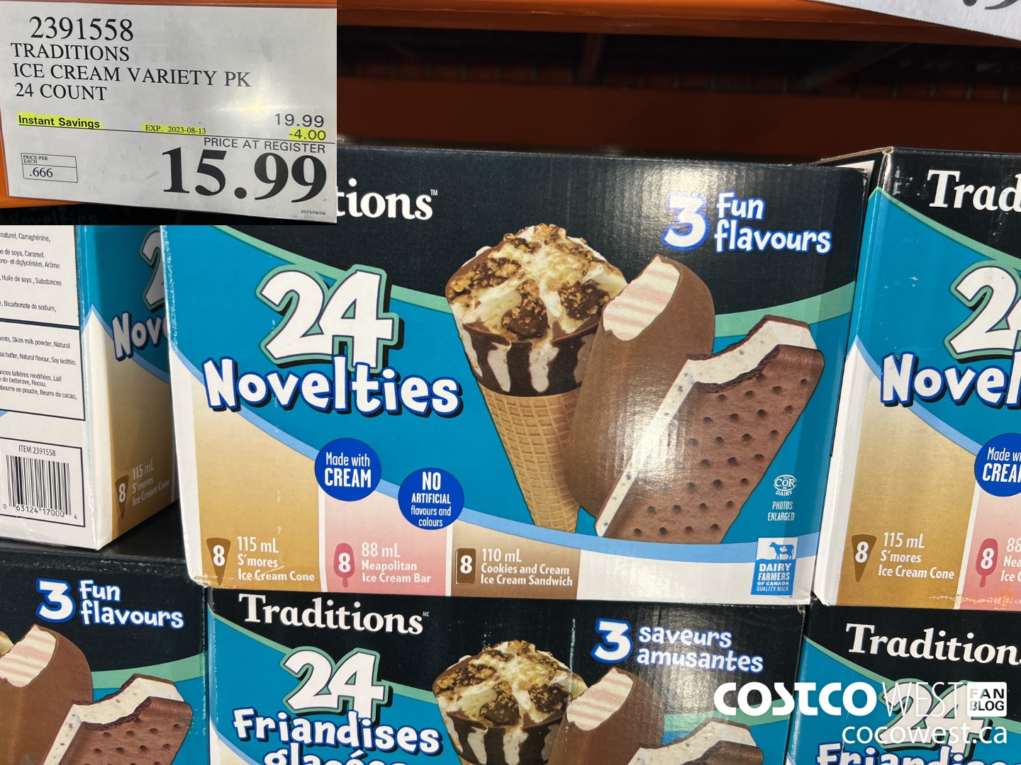 2391558 TRADITIONS ICE CREAM VARIETY PK 24 COUNT ($4.00 INSTANT SAVINGS EXPIRES ON 2023-08-13) $15.99