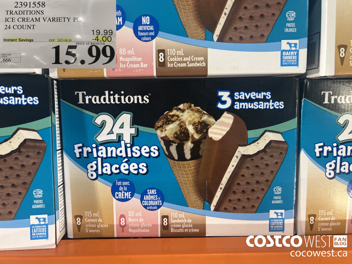 2391558 TRADITIONS ICE CREAM VARIETY PK 24 COUNT ($4.00 INSTANT SAVINGS EXPIRES ON 2023-08-20) $15.99