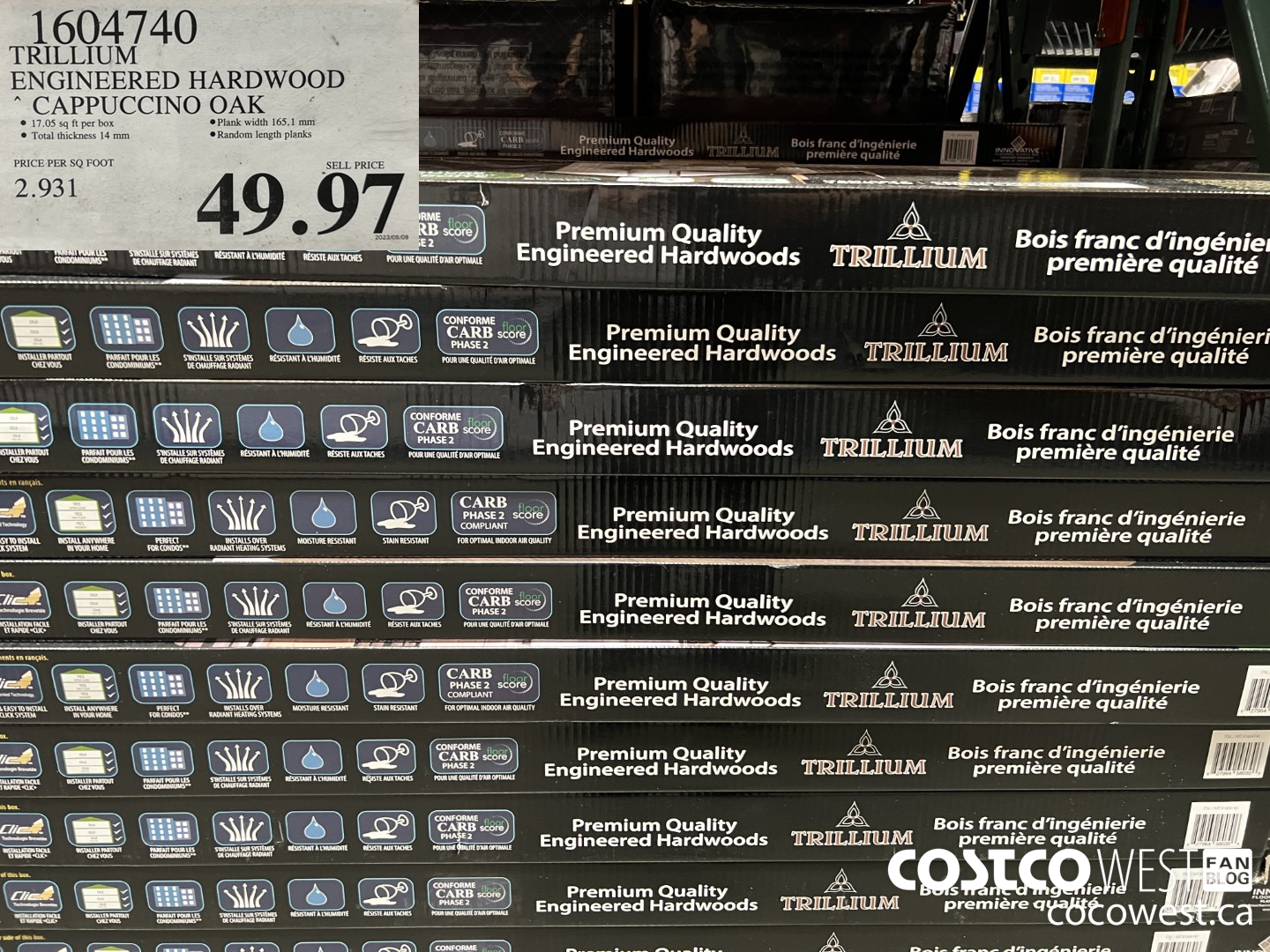 1604740 TRILLIUM ENGINEERED HARDWOOD CAPPUCCINO OAK $49.97