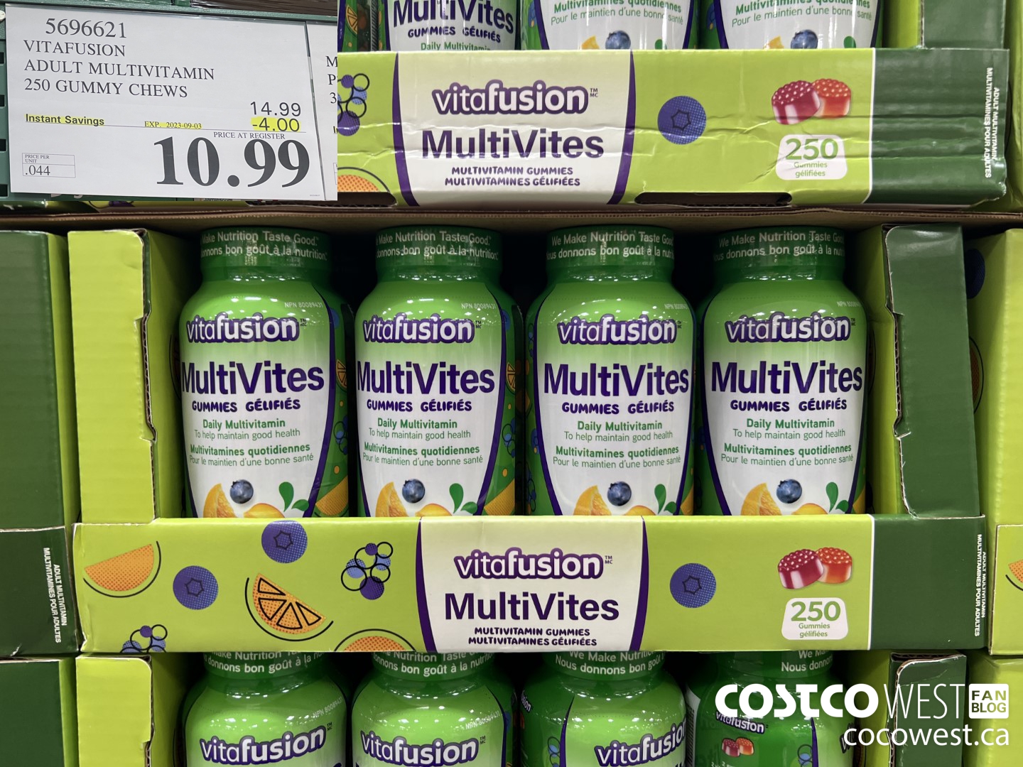 5696621 VITAFUSION ADULT MULTIVITAMIN 250 GUMMY CHEWS ($4.00 INSTANT SAVINGS EXPIRES ON 2023-09-03) $10.99