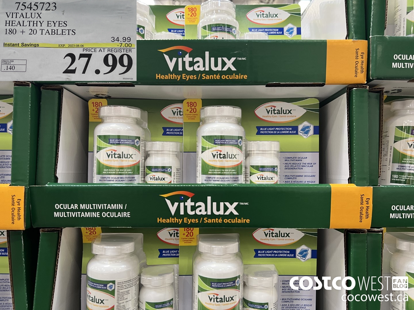 7545723 VITALUX HEALTHY EYES 180 + 20 TABLETS ($7.00 INSTANT SAVINGS EXPIRES ON 2023-08-06) $27.99
