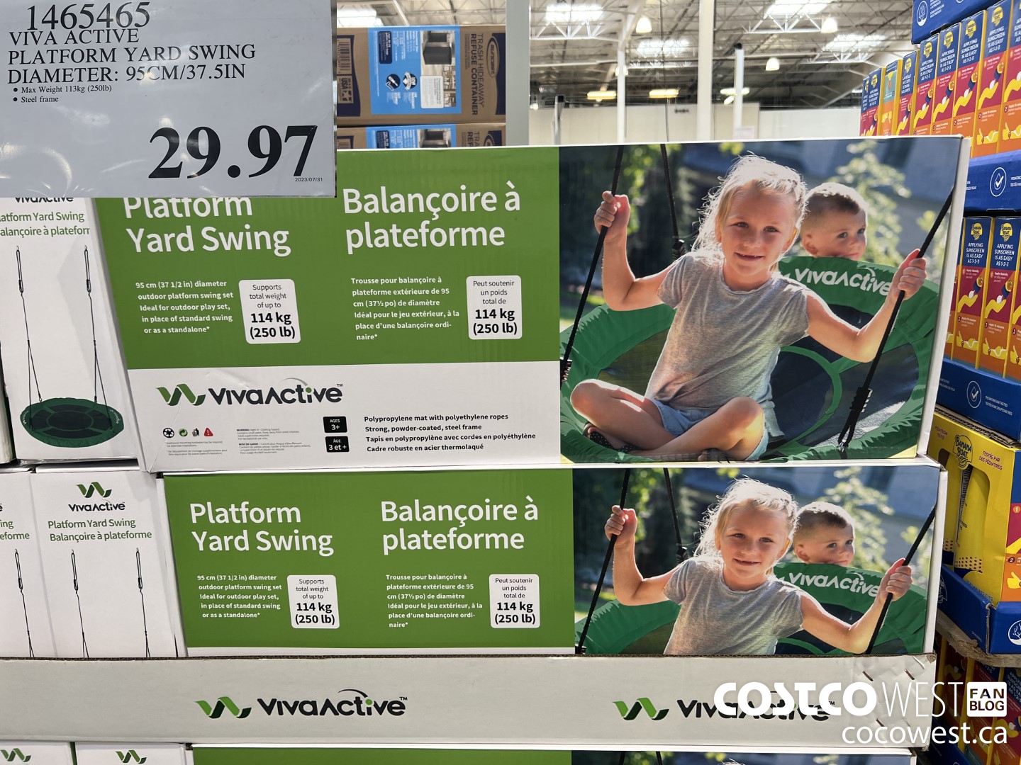 1465465 VIVA ACTIVE PLATFORM YARD SWING DIAMETER: 95CM/37.5IN $29.97