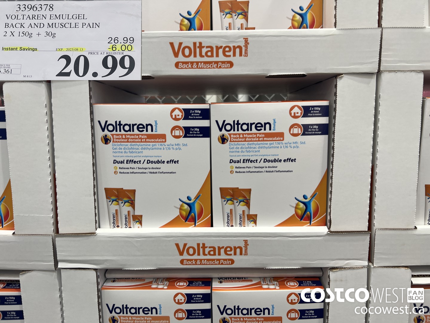 3396378 VOLTAREN EMULGEL BACK AND MUSCLE PAIN 2 X 150g + 30g ($6.00 INSTANT SAVINGS EXPIRES ON 2023-08-13) $20.99