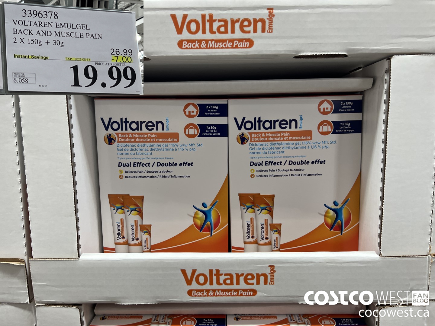 3396378 VOLTAREN EMULGEL BACK AND MUSCLE PAIN 2 X 150g + 30g ($7.00 INSTANT SAVINGS EXPIRES ON 2023-08-13) $19.99