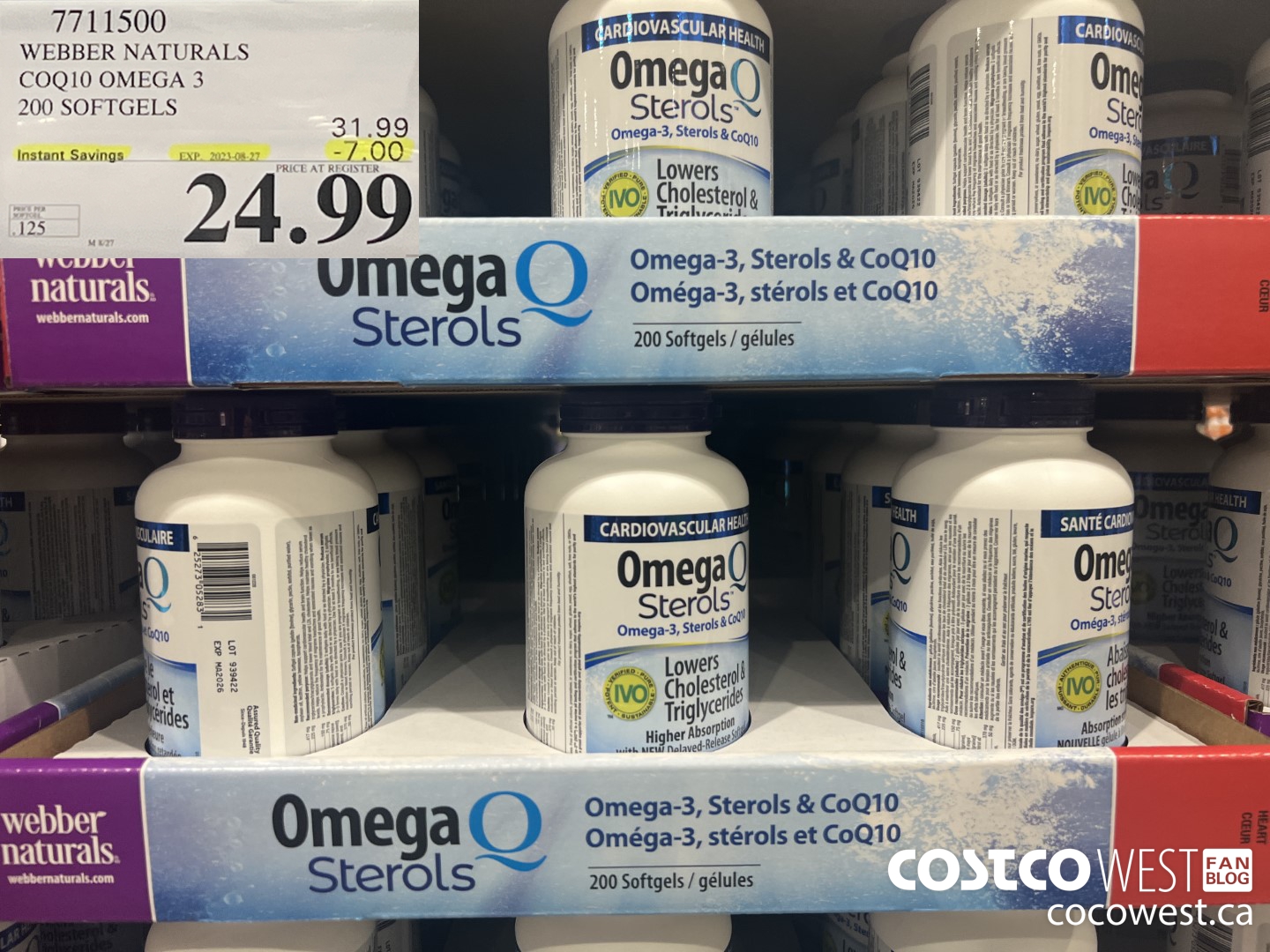 7711500 WEBBER NATURALS COQ10 OMEGA 3 200 SOFTGELS ($7.00 INSTANT SAVINGS EXPIRES ON 2023-08-27) $24.99