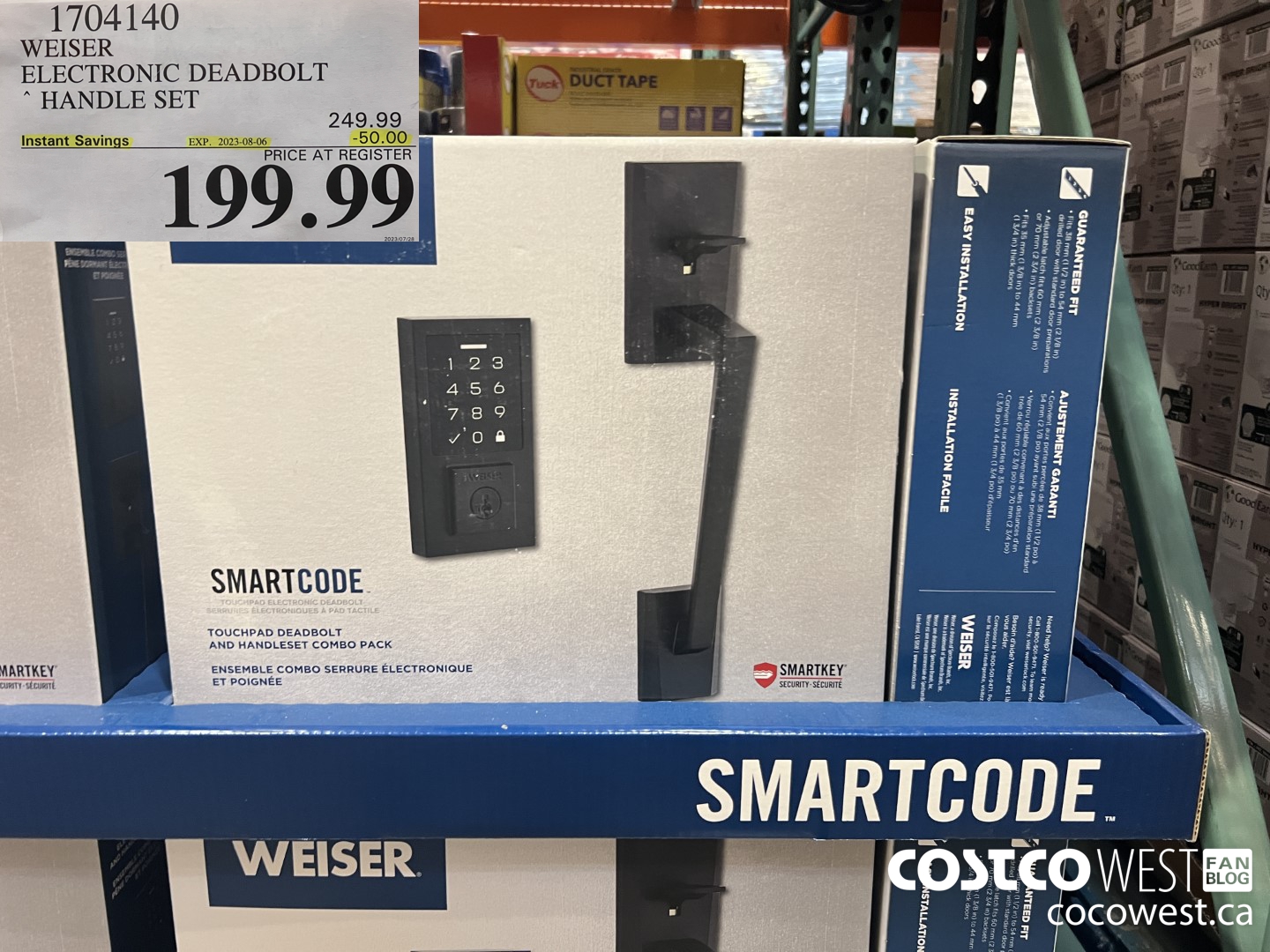 1704140 WEISER ELECTRONIC DEADBOLT HANDLE SET ($50.00 INSTANT SAVINGS EXPIRES ON 2023-08-06) $199.99