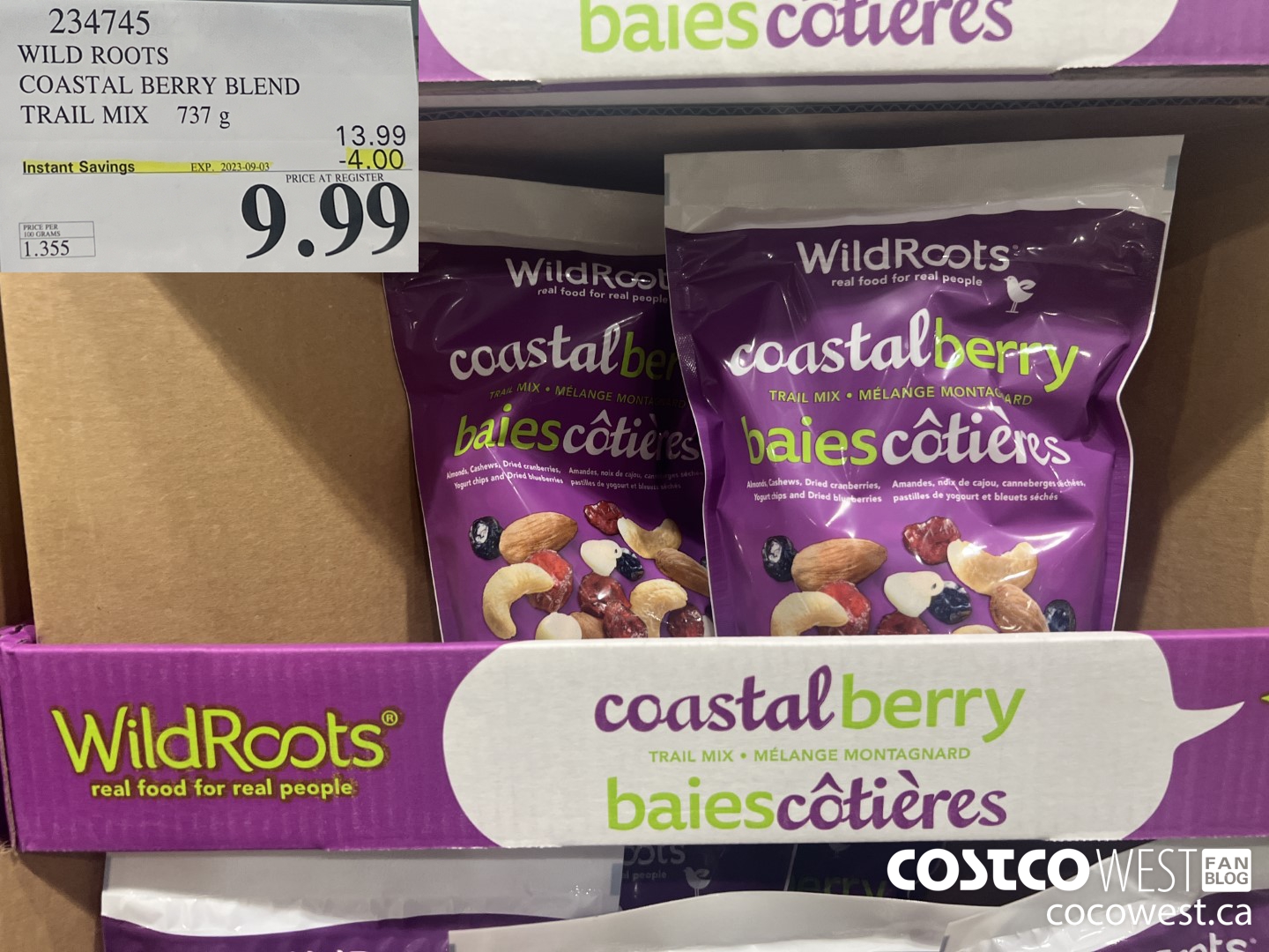 234745 WILD ROOTS COASTAL BERRY BLEND TAIL MIX 737 G ($4.00 INSTANT SAVINGS EXPIRES ON 2023-09-03) $9.99