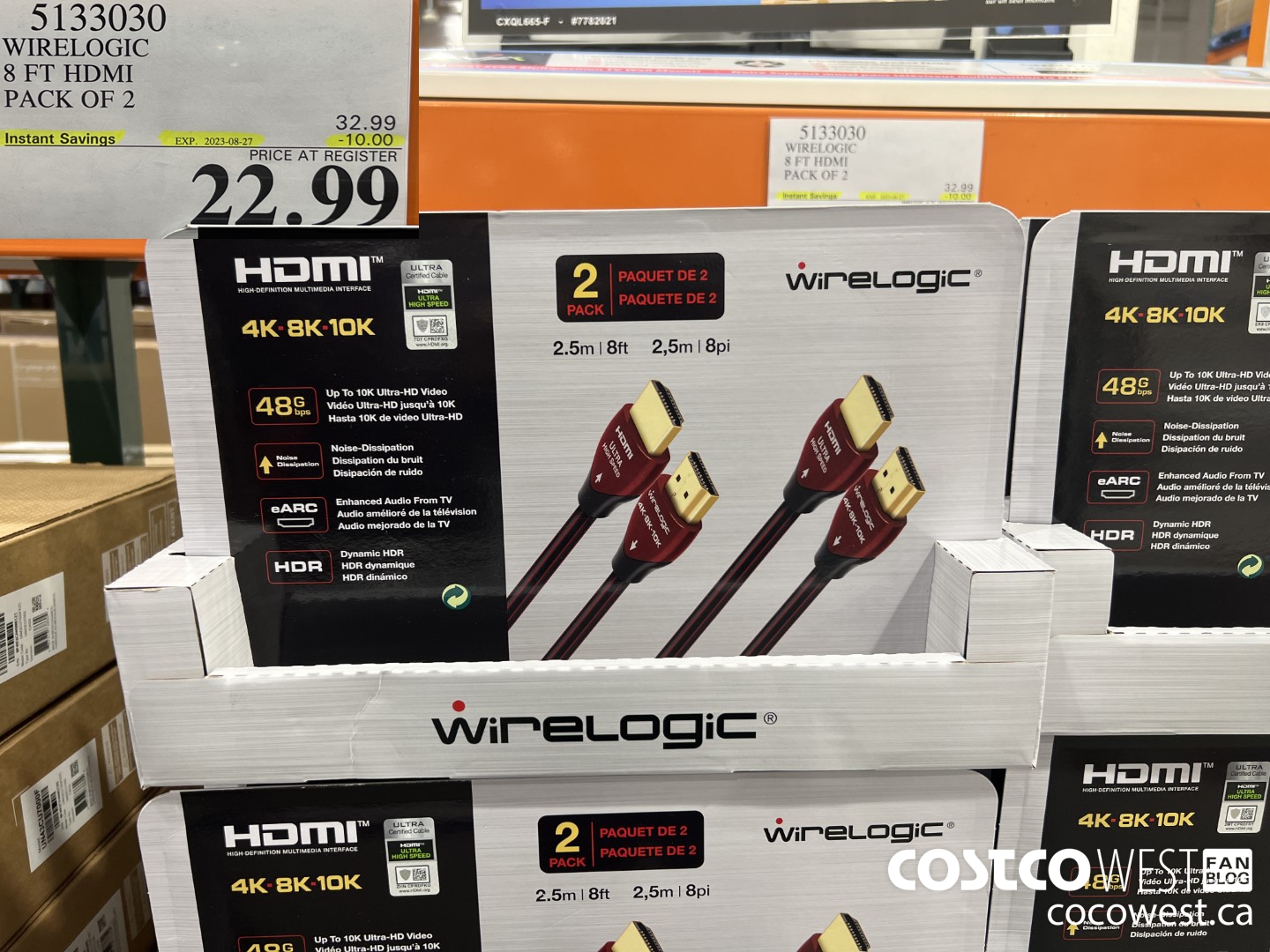 5133030 WIRELOGIC 8 FT HDMI PACK OF 2 ($10.00 INSTANT SAVINGS EXPIRES ON 2023-08-27) $22.99