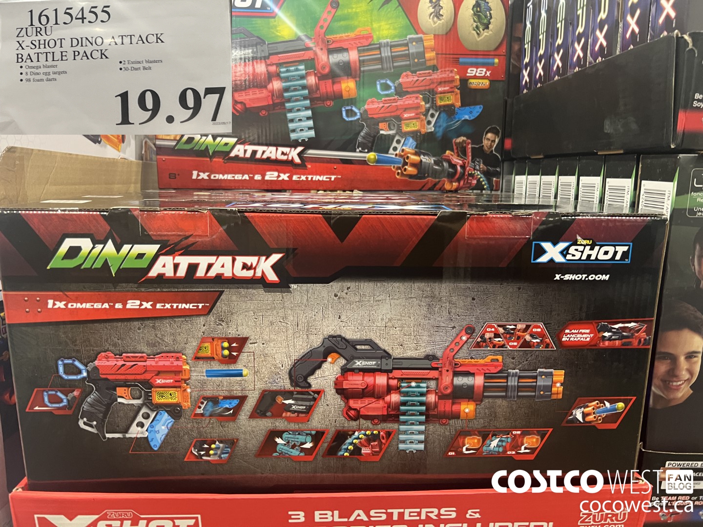 1615455 ZURU X-SHOT DINO ATTACK BATTLE PACK $19.97