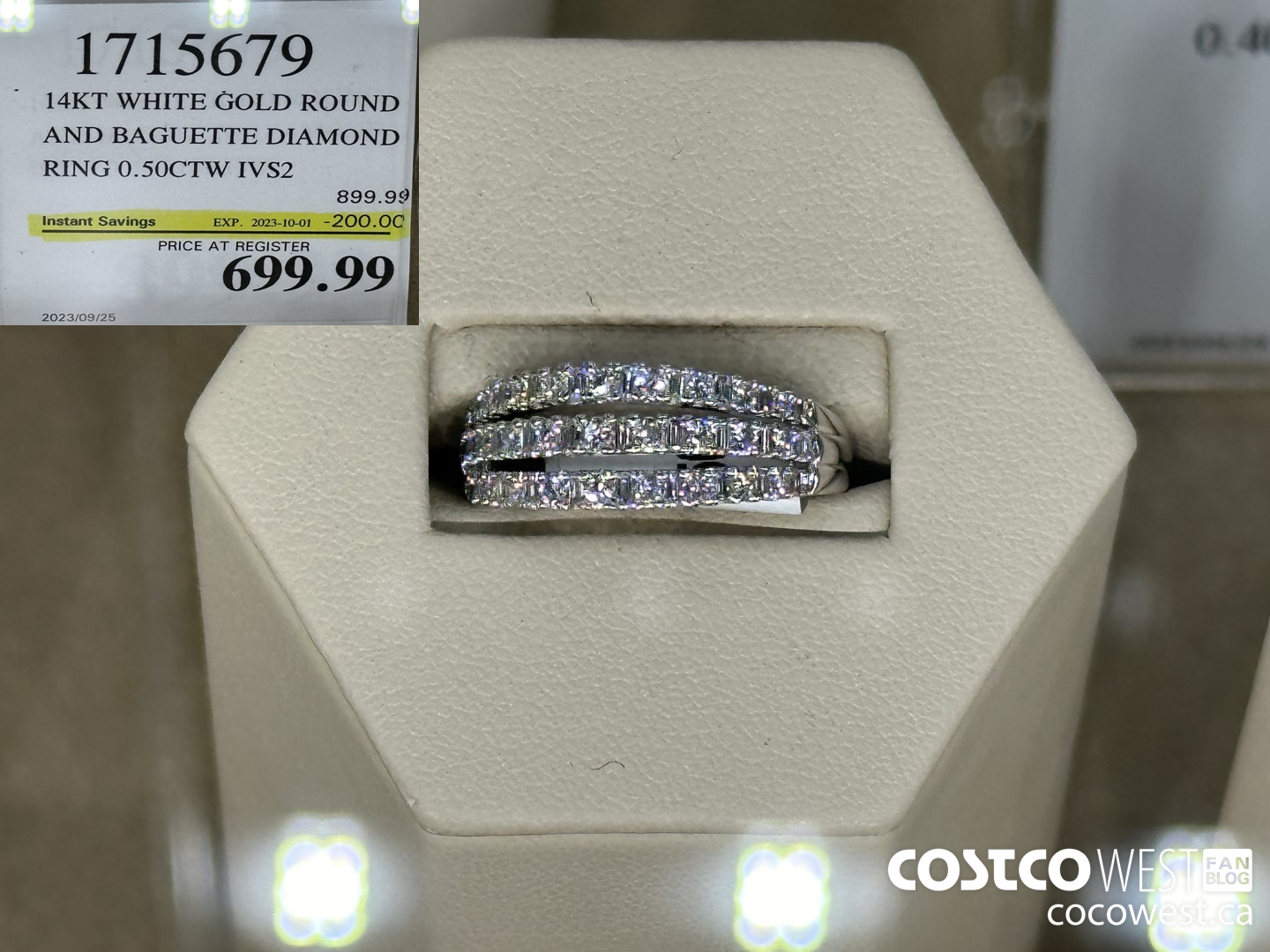 1715679 14KT WHITE GOLD ROUND AND BAGUETTE DIAMOND RING 0.50CTW IVS2 ($200.00 INSTANT SAVINGS EXPIRES ON 2023-10-01) $699.99