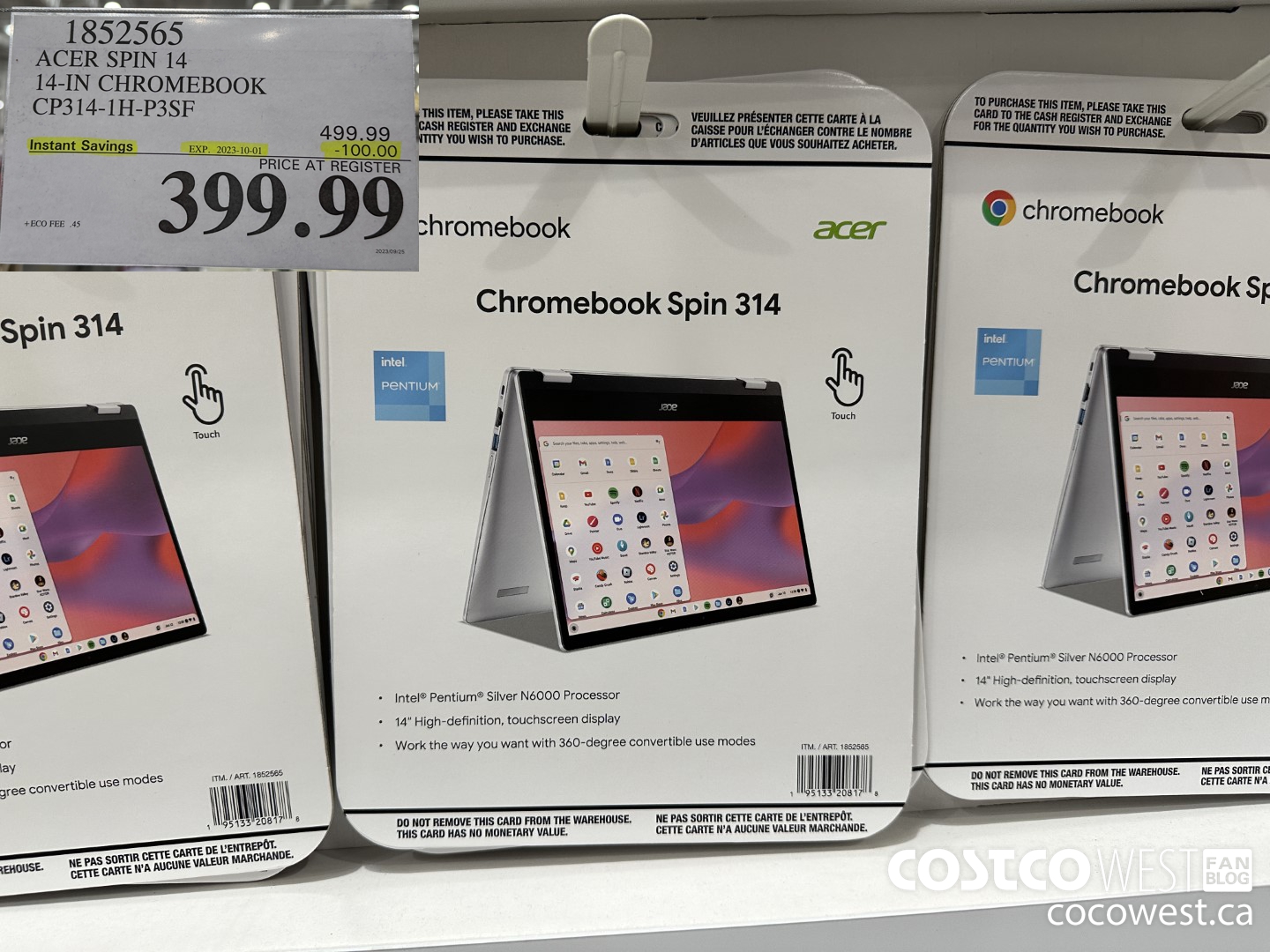 1852565 ACER SPIN 14 14-IN CHROMEBOOK CP314-1H-P3SF ($100.00 INSTANT SAVINGS EXPIRES ON 2023-10-01) $399.99