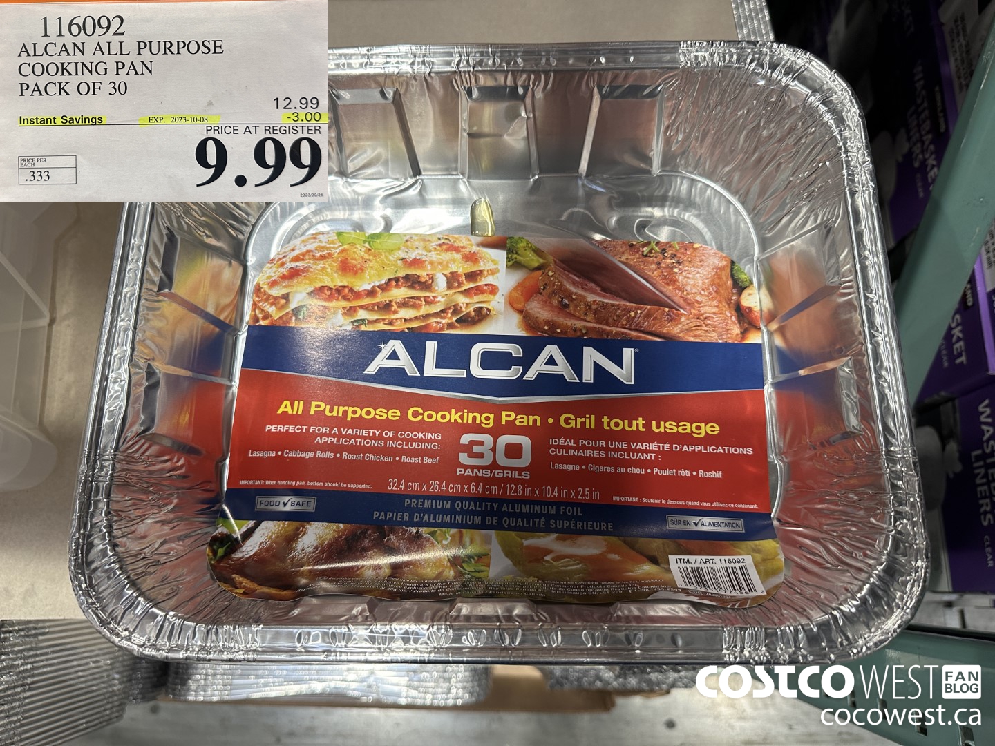 116092 ALCAN ALL PURPOSE COOKING PAN pack of 30 ($3.00 INSTANT SAVINGS EXPIRES ON 2023-10-08) $9.99