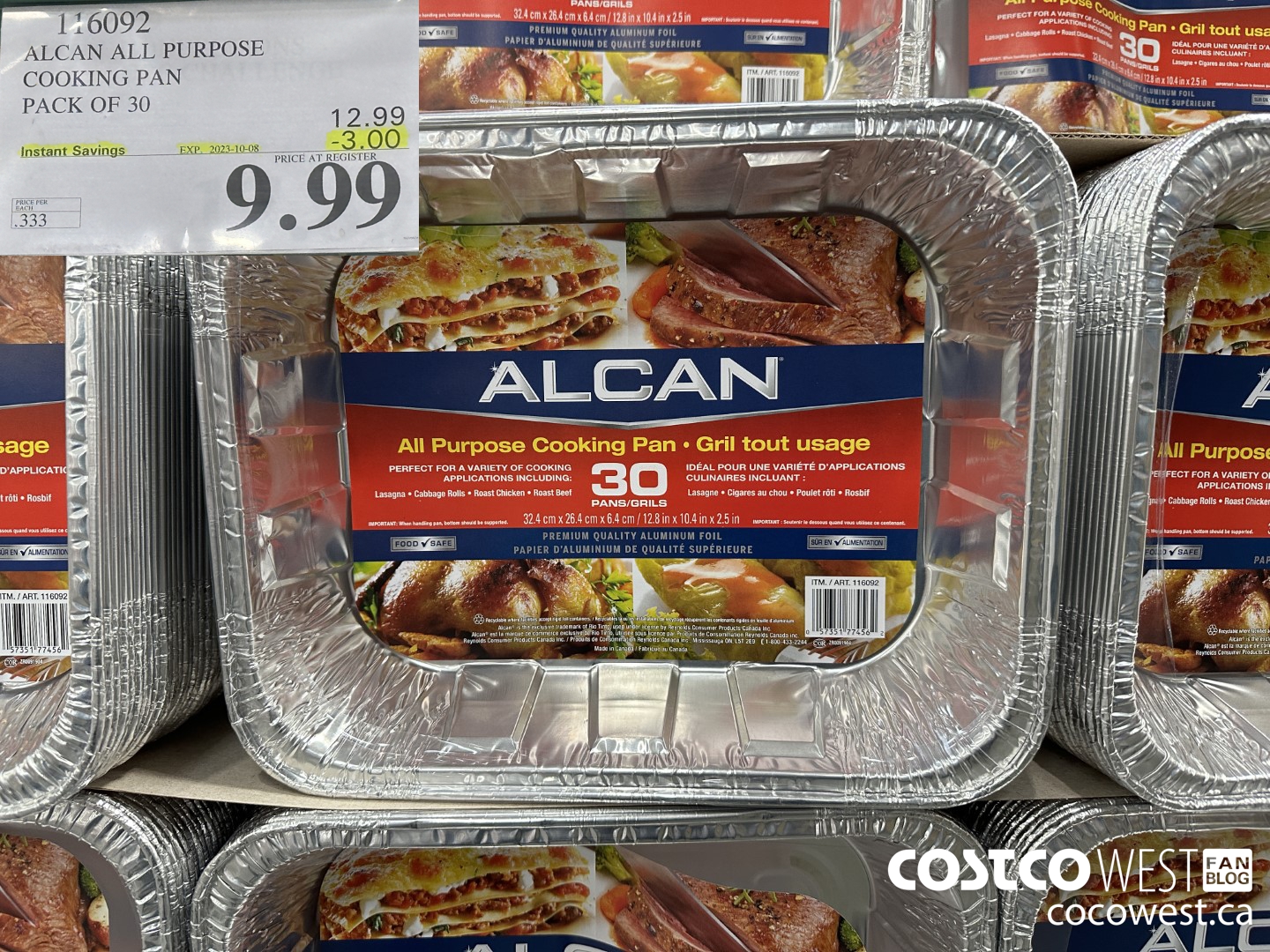 116092 ALCAN ALL PURPOSE COOKING PAN pack of 30 ($3.00 INSTANT SAVINGS EXPIRES ON 2023-10-08) $9.99