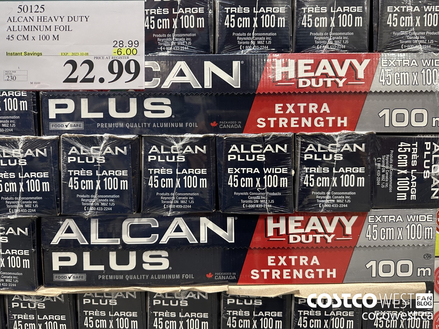 50125 ALCAN PLUS ALUMINUM FOIL 45 CM X 100 M ($6.00 INSTANT SAVINGS EXPIRES ON 2023-10-08) $22.99