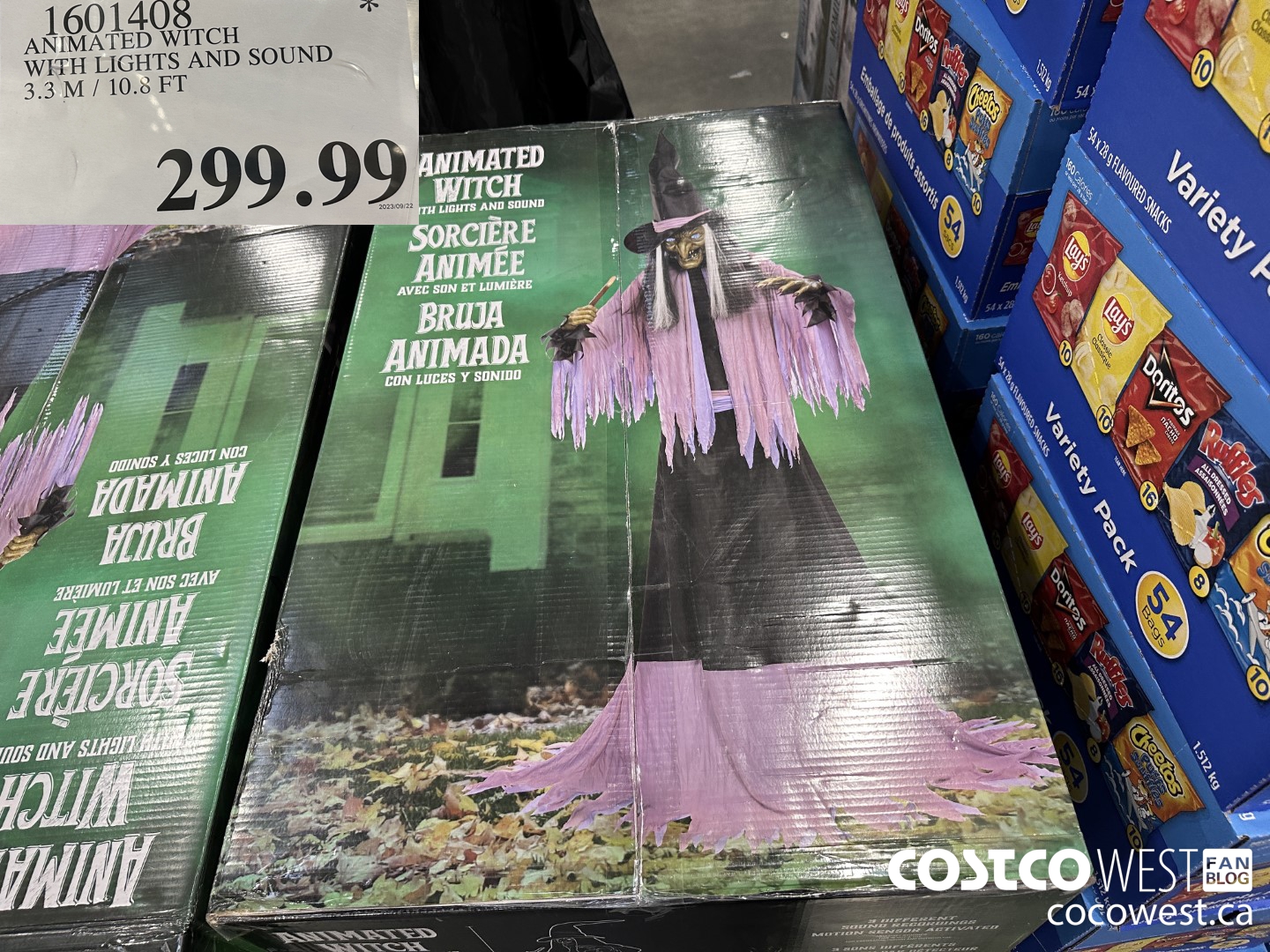 1601408 ANIMATED WITCH WITH LIGHTS AND SOUND 3.3M / 10.8FT $299.99