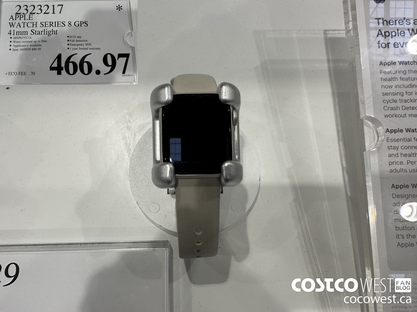2323217 APPLE WATCH SERIES 8 GPS 41MM STARLIGHT $466.97