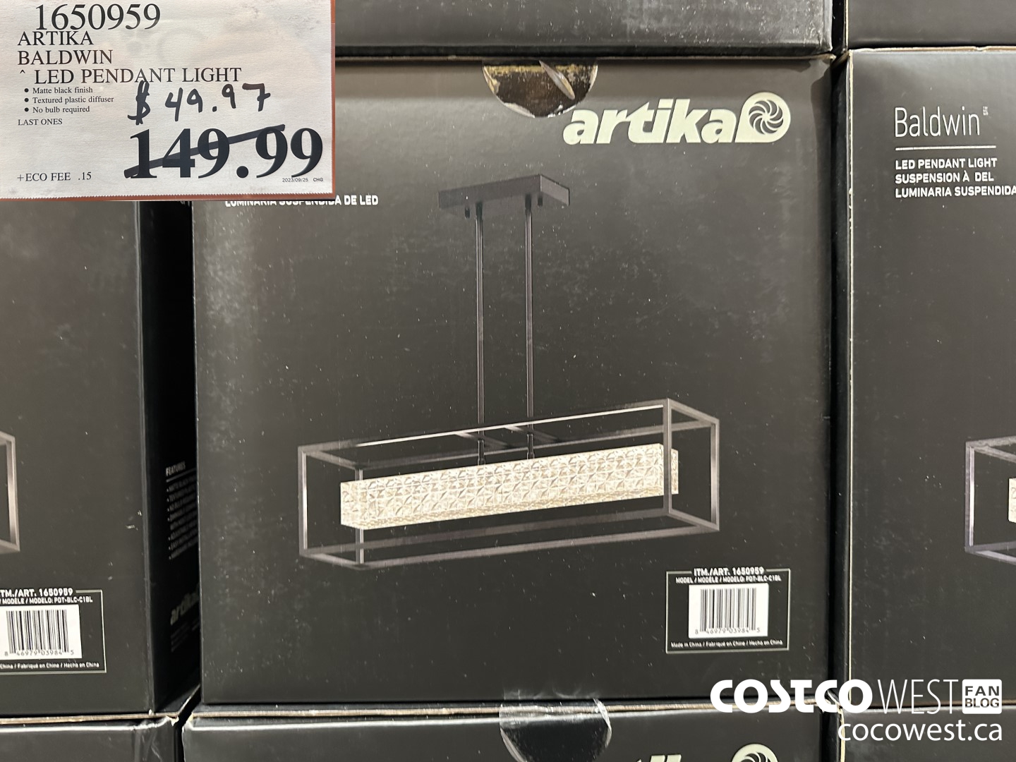 1650959 ARTIKA BALDWIN LED PENDANT LIGHT $49.97