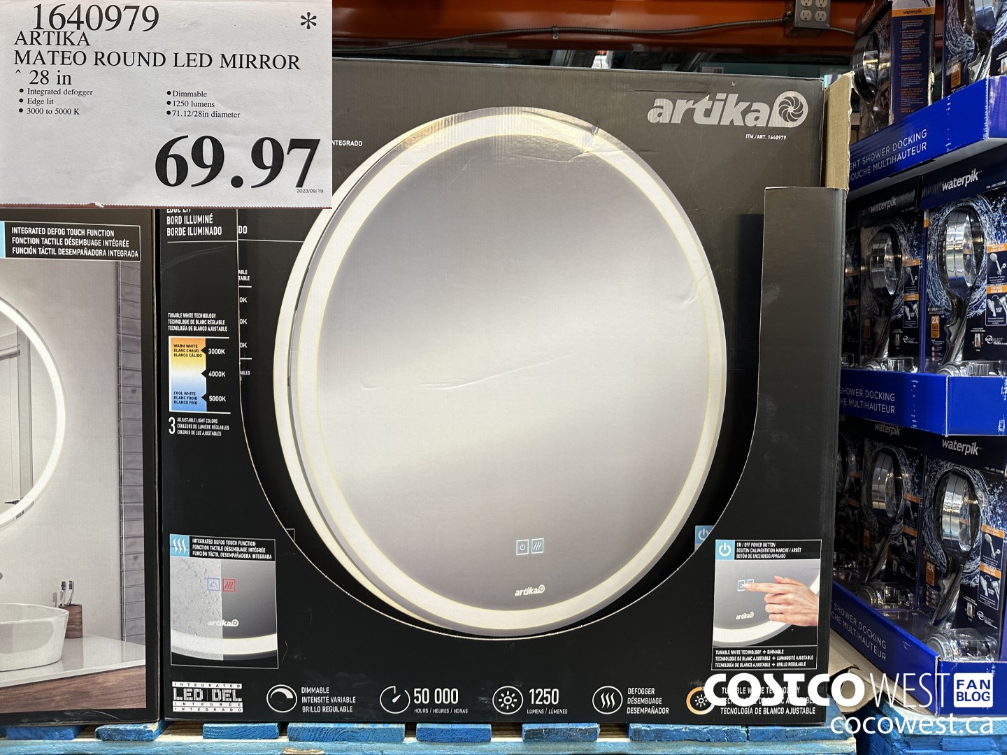 1640979 ARTIKA MATEO 28 IN LED ROUND MIRROR $69.97