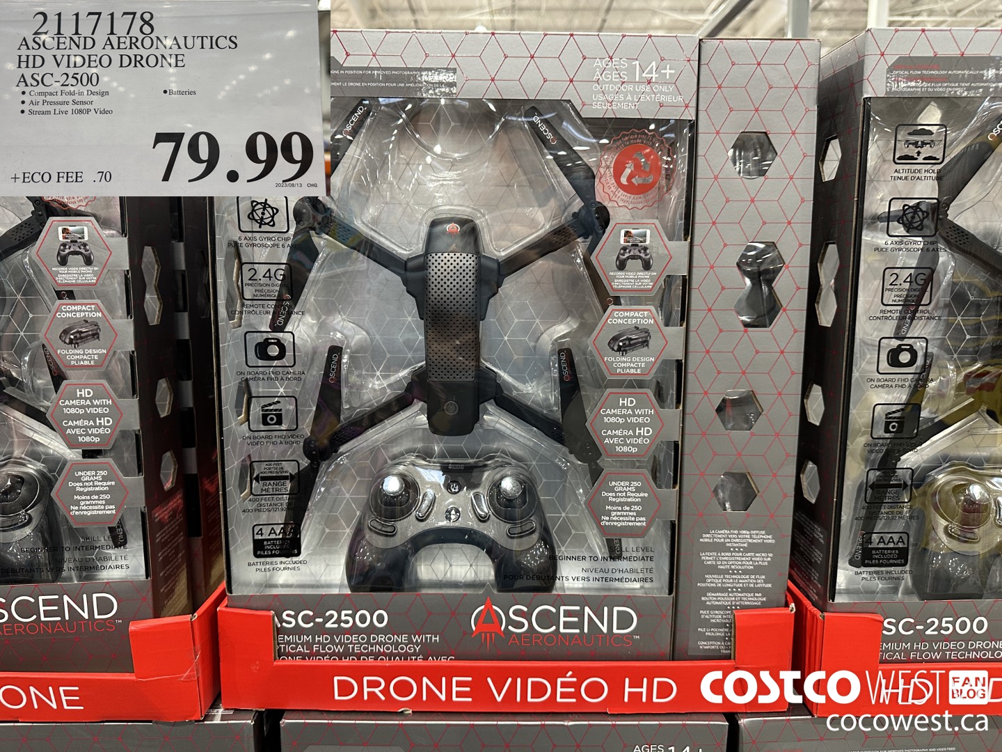 2117178 ASCEND AERONAUTICS HD VIDEO DRONE ASC-2500 $79.99