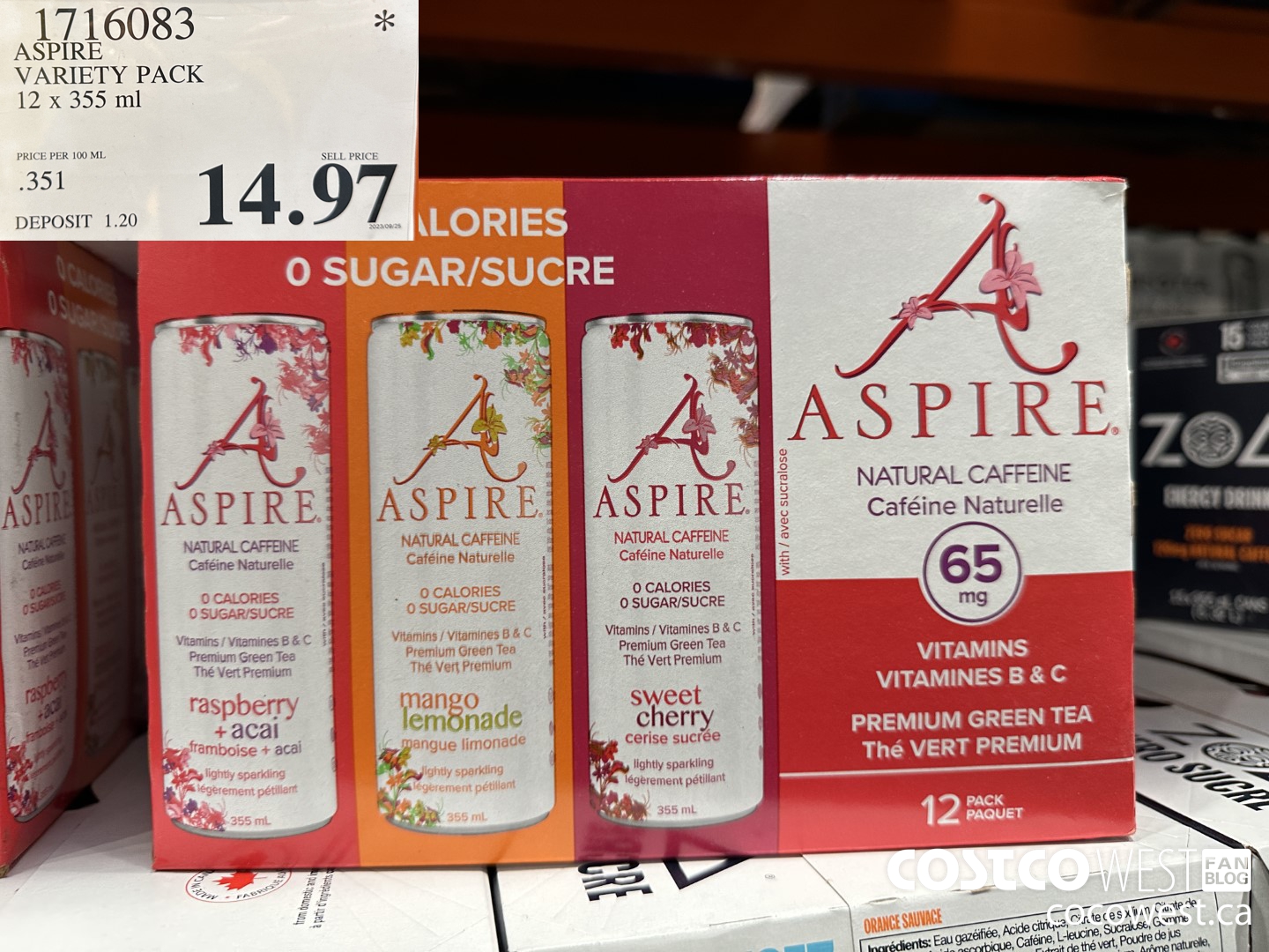 1716083 ASPIRE VARIETY PACK 12 X 355 ML $14.97