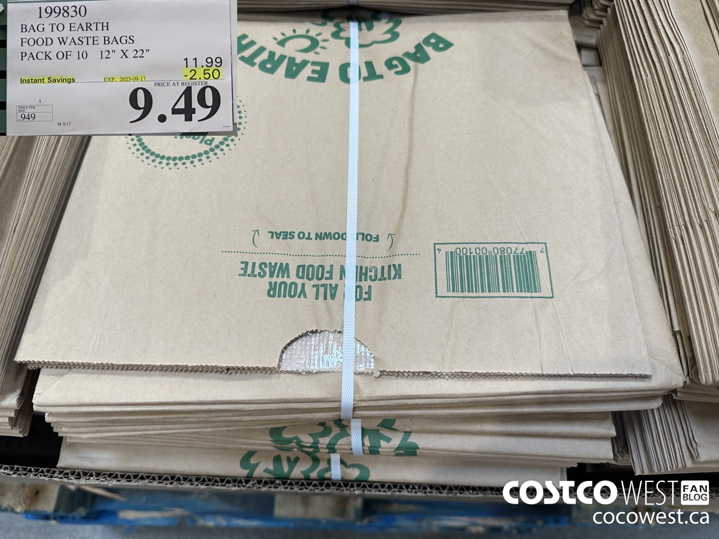 199830 BAG TO EARTH FOOD WASTE BAGS PACK OF 10 12