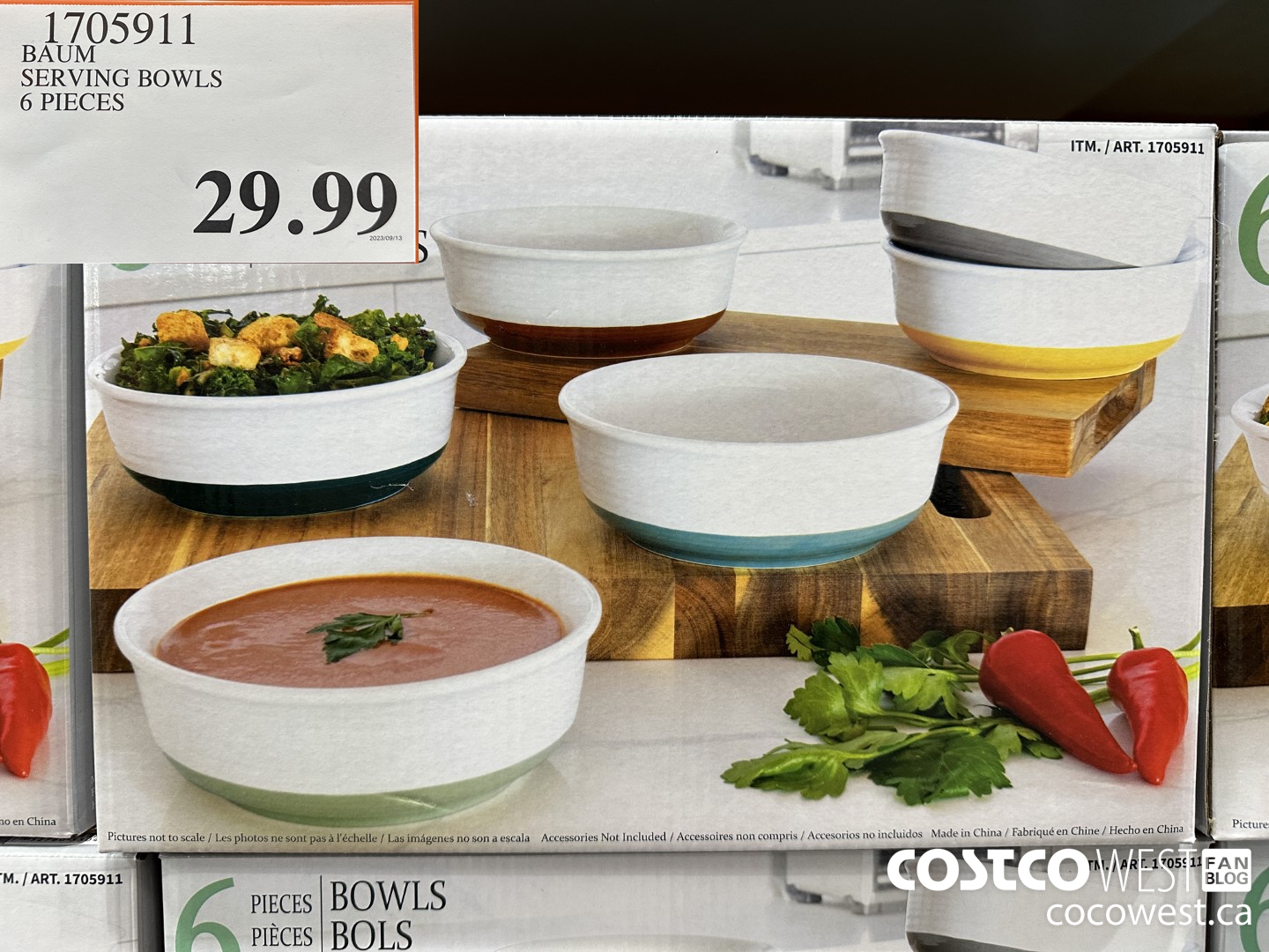 1705911 BAUM SERVING BOWLS 6 PIECES $29.99