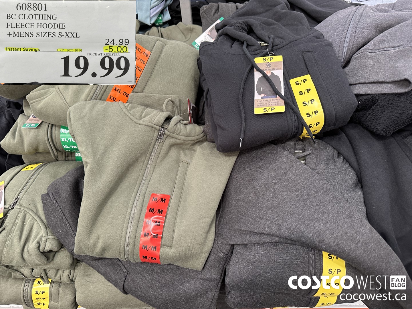 608801 BC CLOTHING FLEECE HOODIE MENS SIZES S-XXL  2023-10-1 ($5.00 INSTANT SAVINGS EXPIRES ON 2023-10-01) $19.99