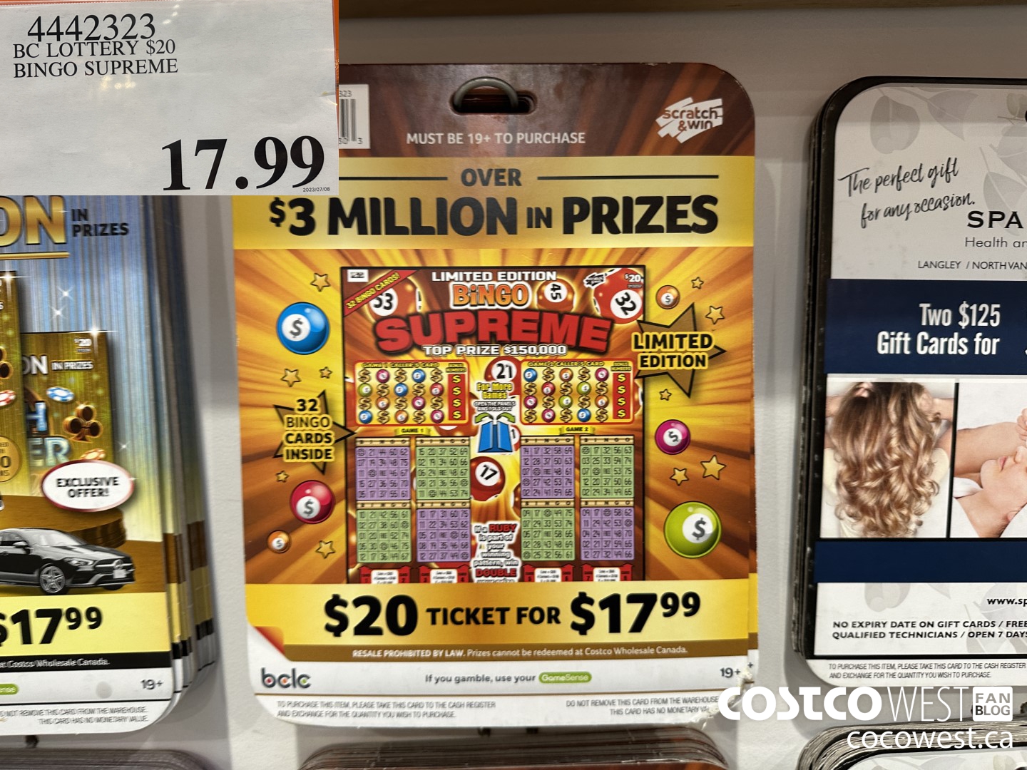 4442323 BC LOTTERY $20 BINGO SUPREME $17.99