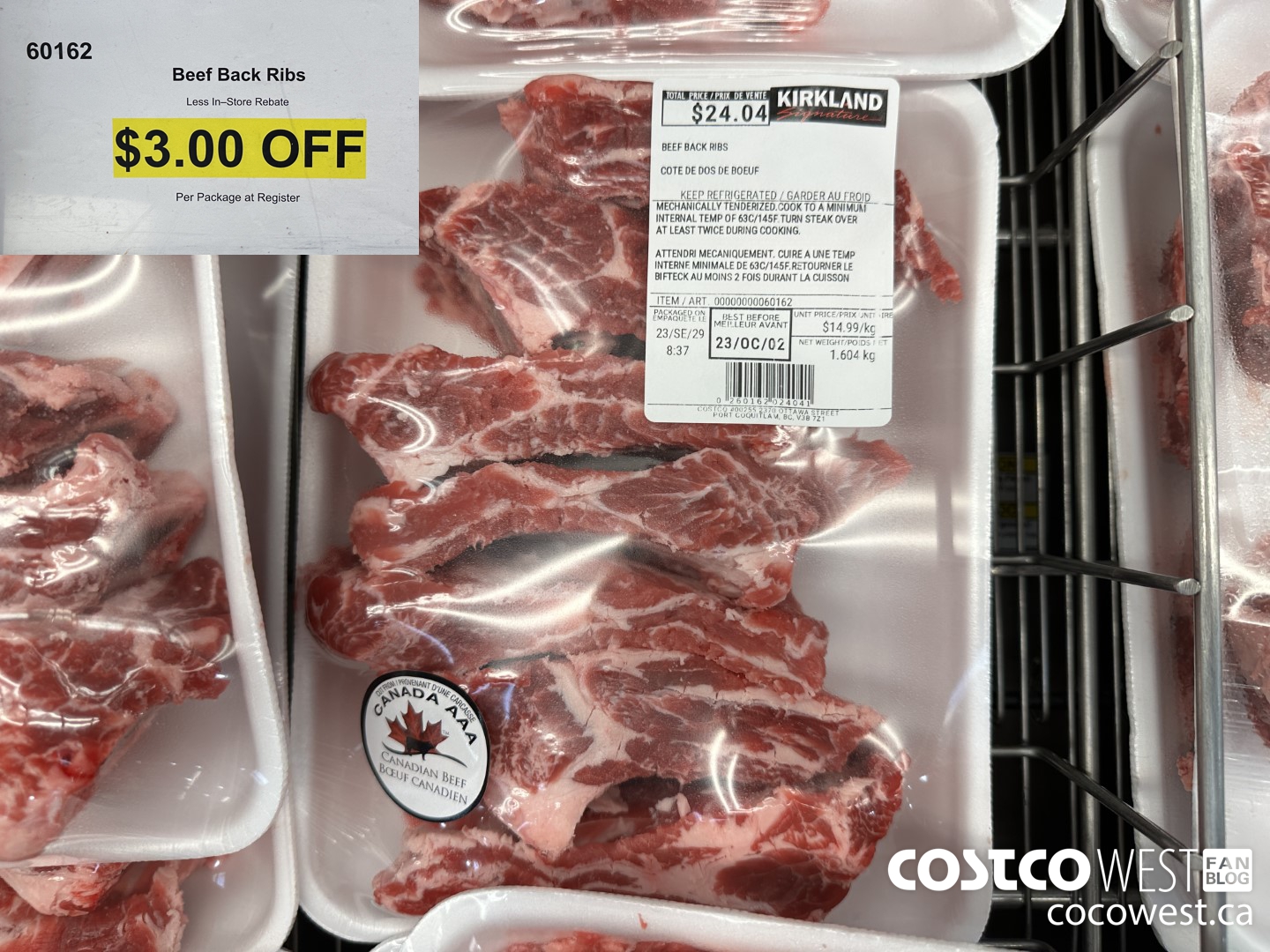 60162 BEEF BACK RIBS ($3.00 INSTANT SAVINGS)