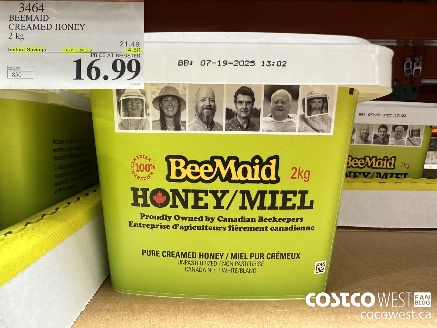 3464 BEEMAID CREAMED HONEY 2 kg ($4.50 INSTANT SAVINGS EXPIRES ON 2023-10-05) $16.99