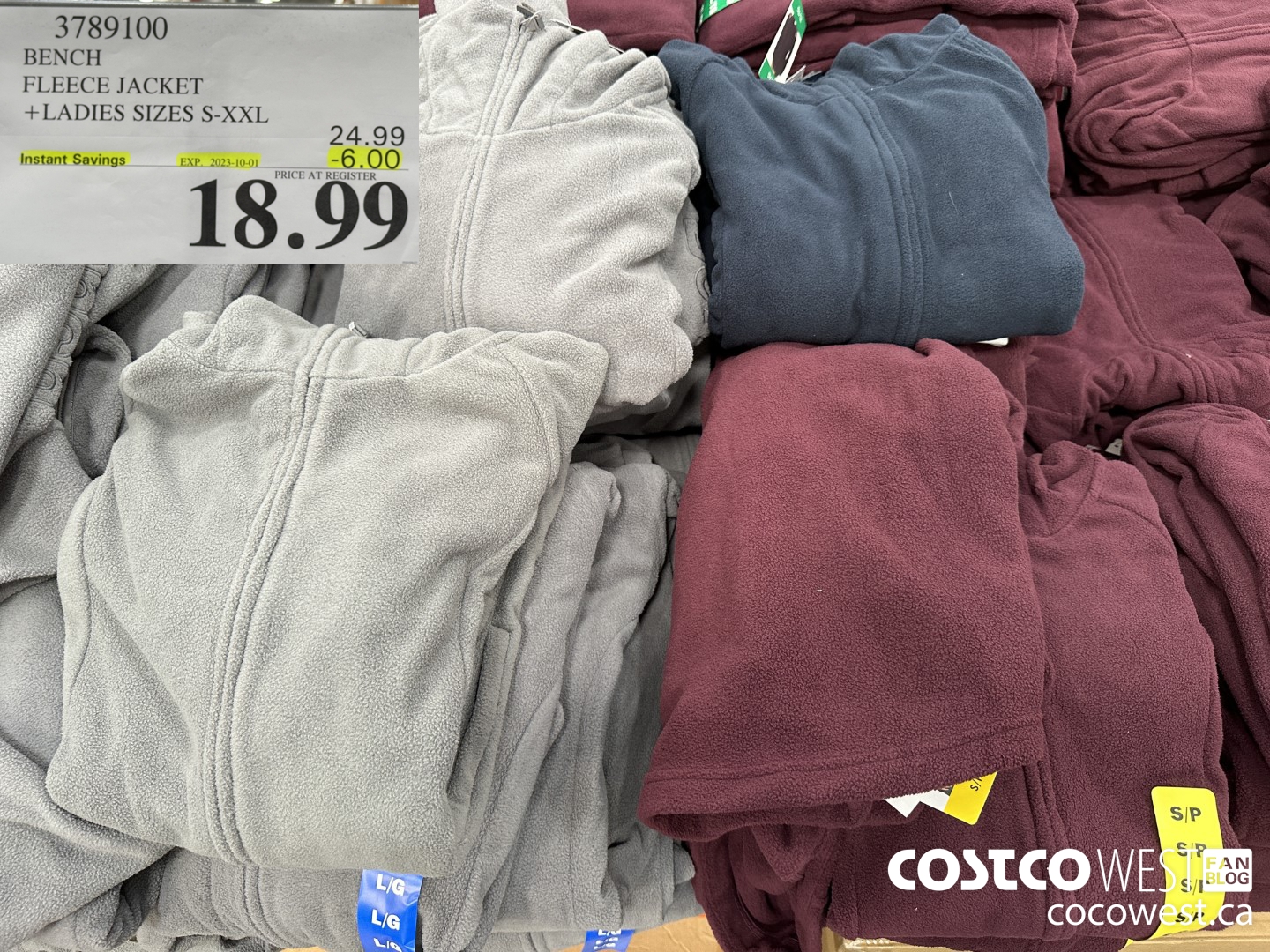 3789100 BENCH FLEECE JACKET LADIES SIZES S-XXL ($6.00 INSTANT SAVINGS EXPIRES ON 2023-10-01) $18.99