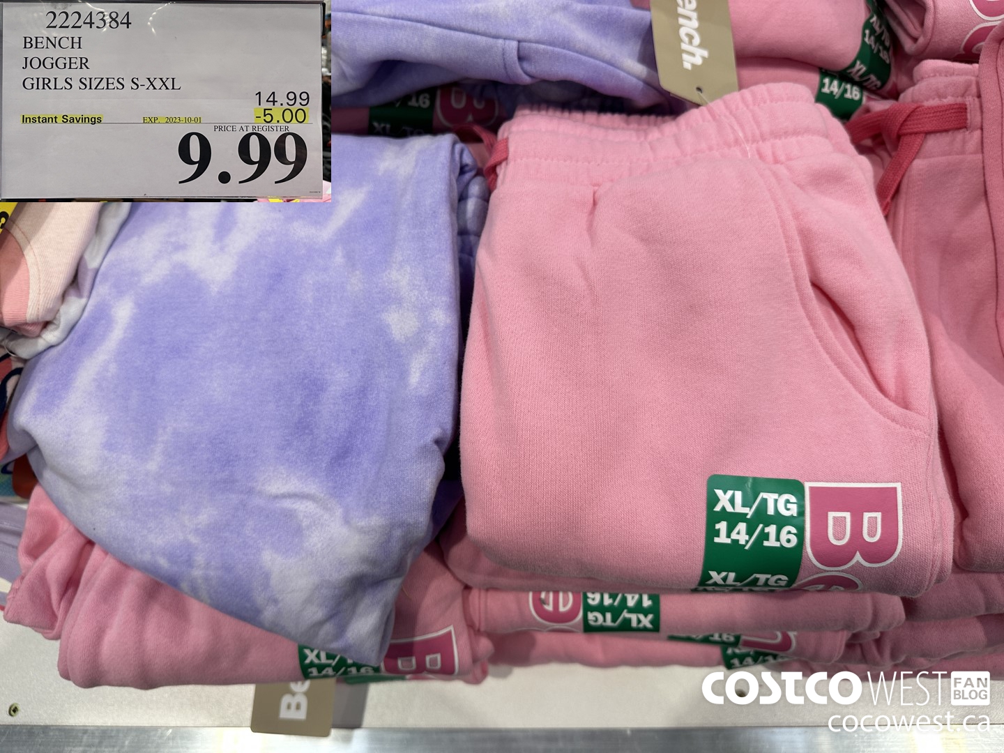 2224384 BENCH JOGGER GIRLS SIZES S-XXL ($5.00 INSTANT SAVINGS EXPIRES ON 2023-10-01) $9.99