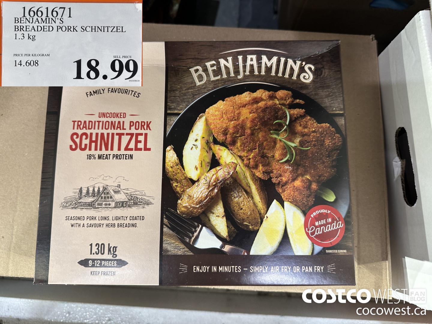 1661671 BENJAMIN'S BREADED PORK SCHNITZEL 1.3KG $18.99