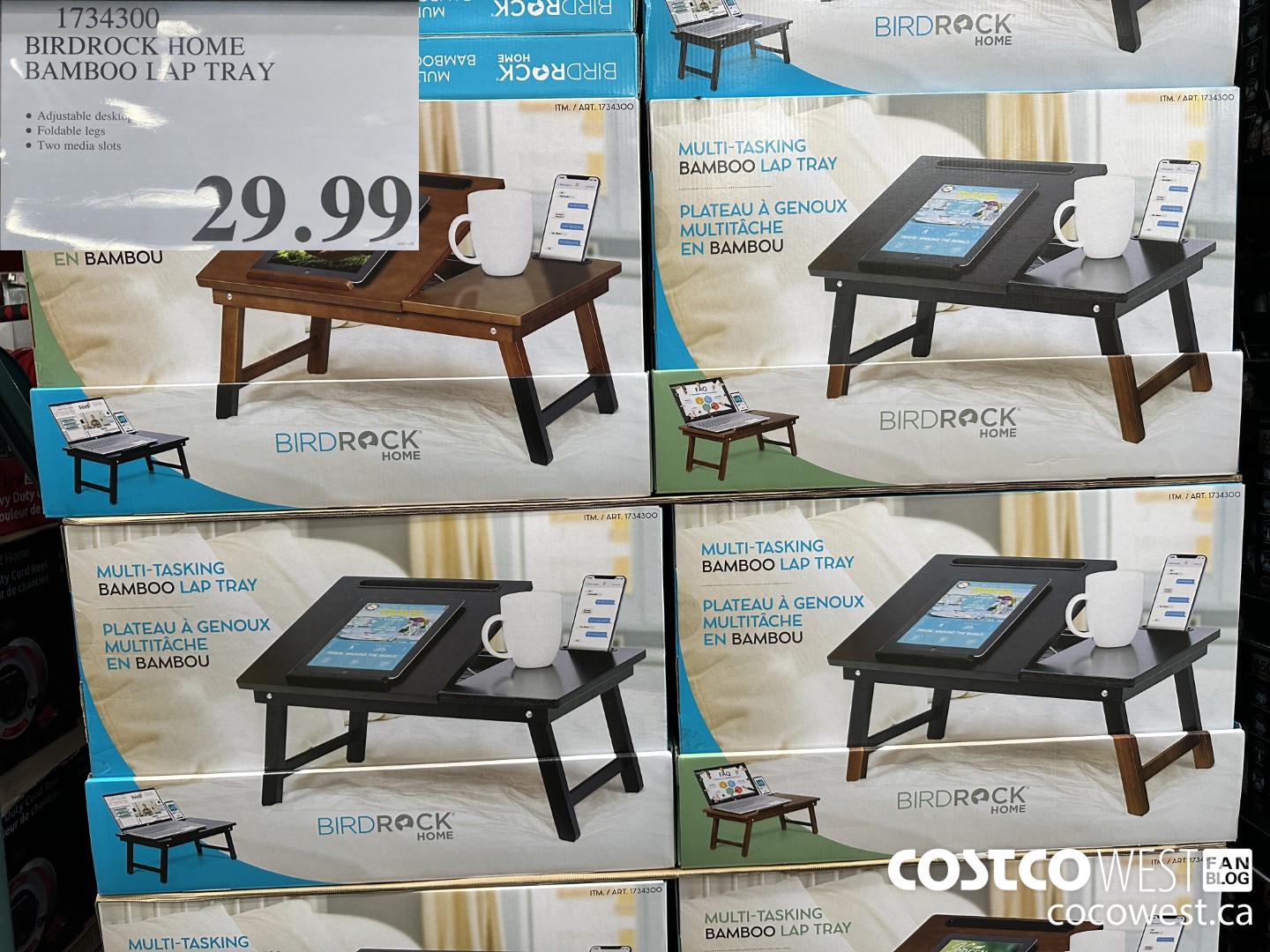 1734300 BIRDROCK HOME BAMBOO LAP TRAY $29.99