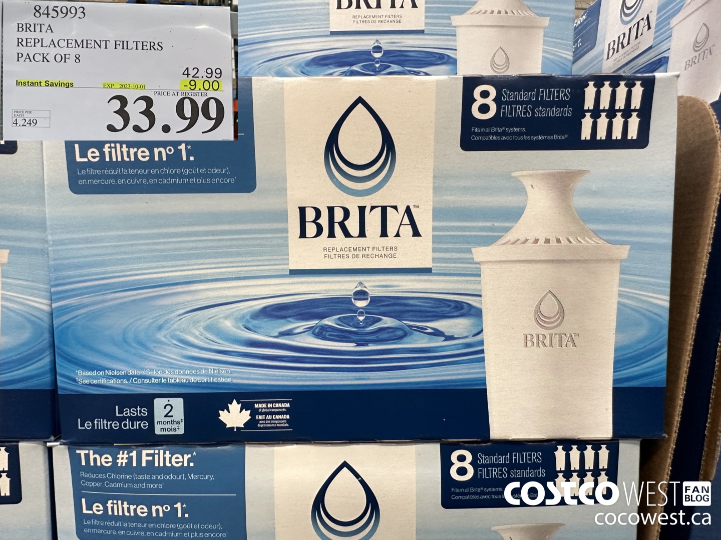 845993 BRITA REPLACEMENT FILTERS PACK OF 8 ($9.00 INSTANT SAVINGS EXPIRES ON 2023-10-01) $33.99