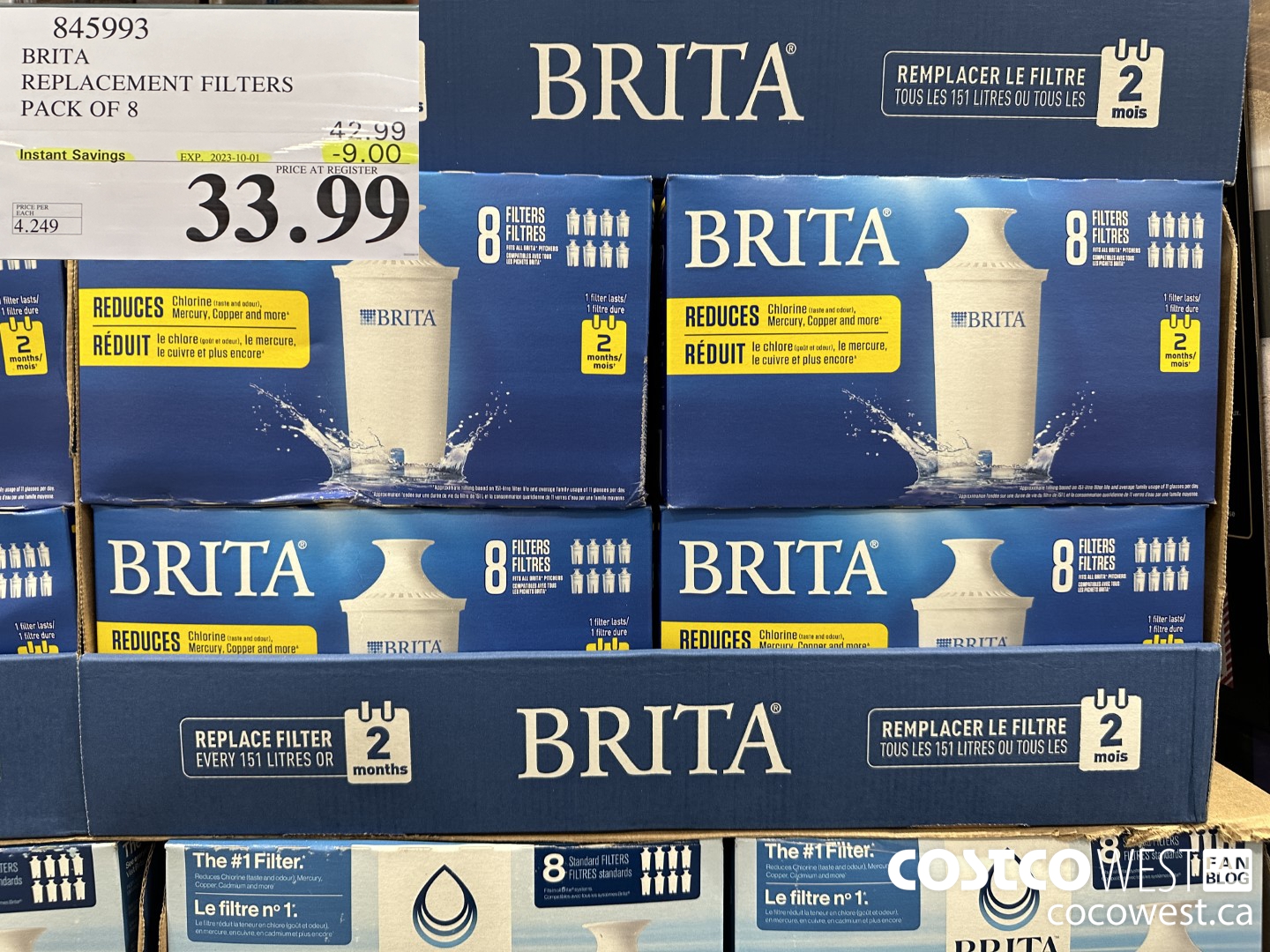 845993 BRITA REPLACEMENT FILTERS PACK OF 8 ($9.00 INSTANT SAVINGS EXPIRES ON 2023-10-01) $33.99
