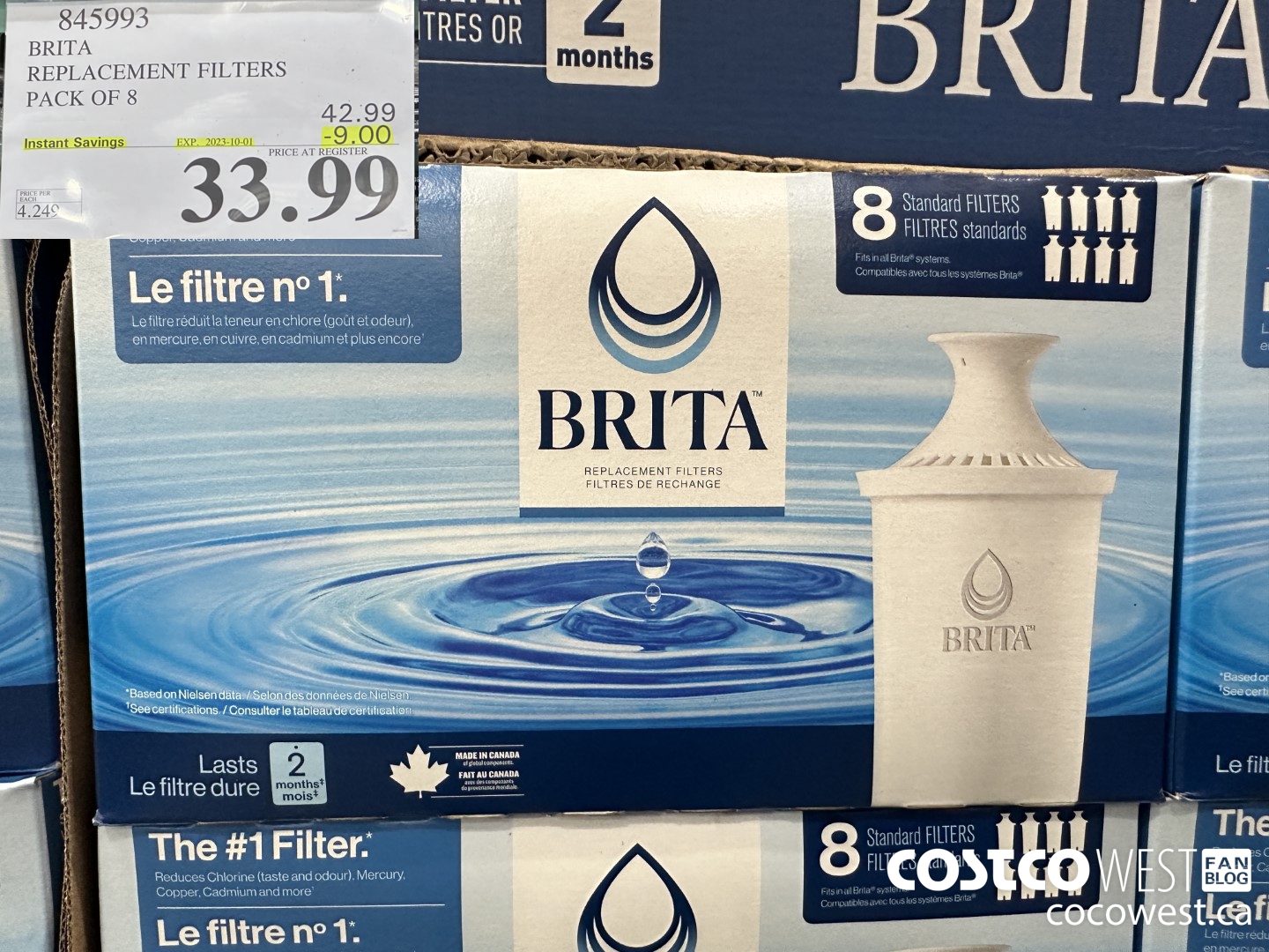 845993 BRITA REPLACEMENT FILTERS PACK OF 8 ($9.00 INSTANT SAVINGS EXPIRES ON 2023-10-01) $33.99