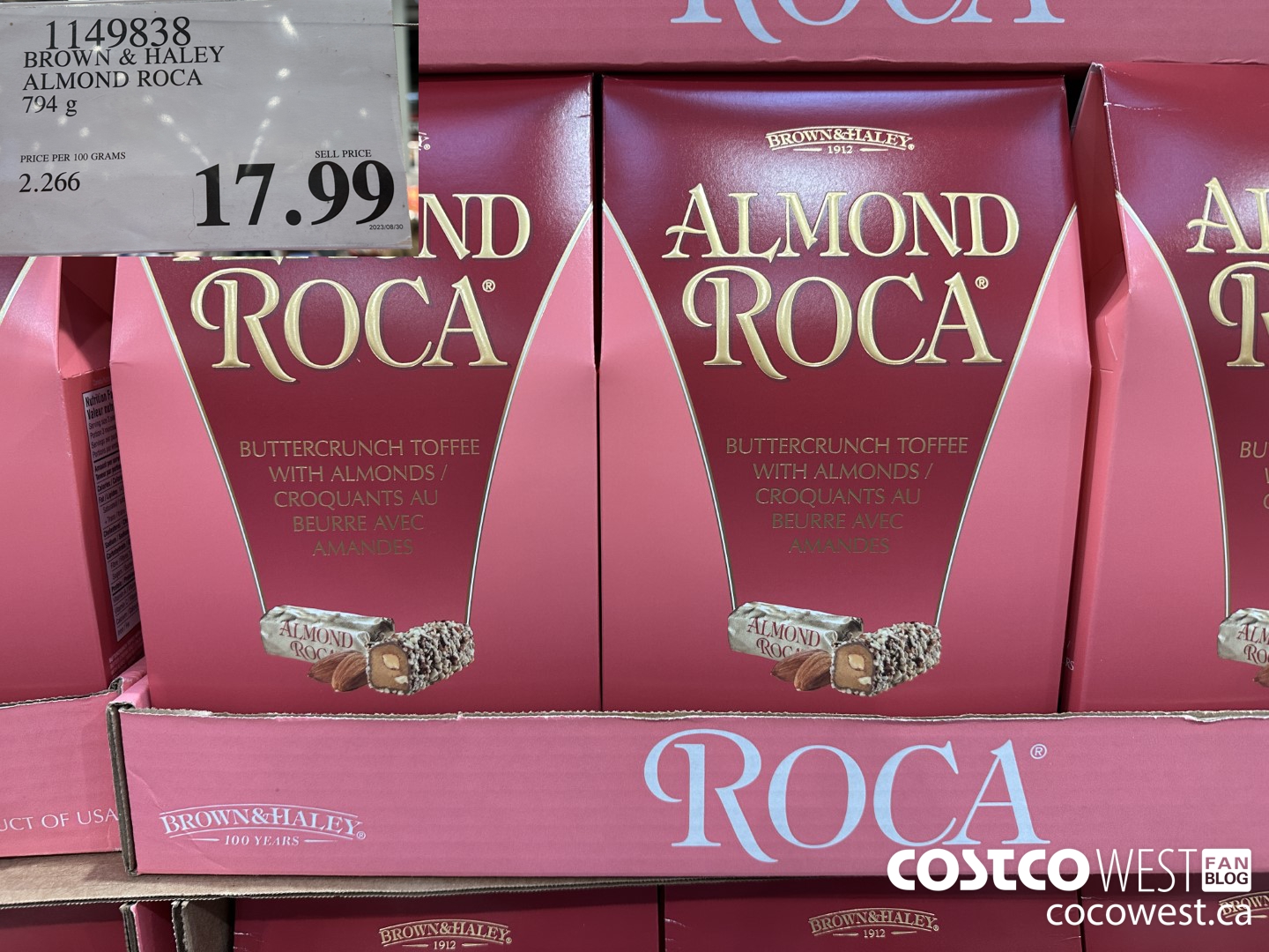 1149838 BROWN & HALEY ALMOND ROCA 794 G $17.99