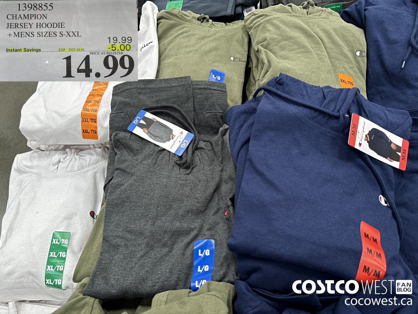 1398855 CHAMPION JERSEY HOODIE MENS SIZES S-XXL ($5.00 INSTANT SAVINGS EXPIRES ON 2023-10-01) $14.99