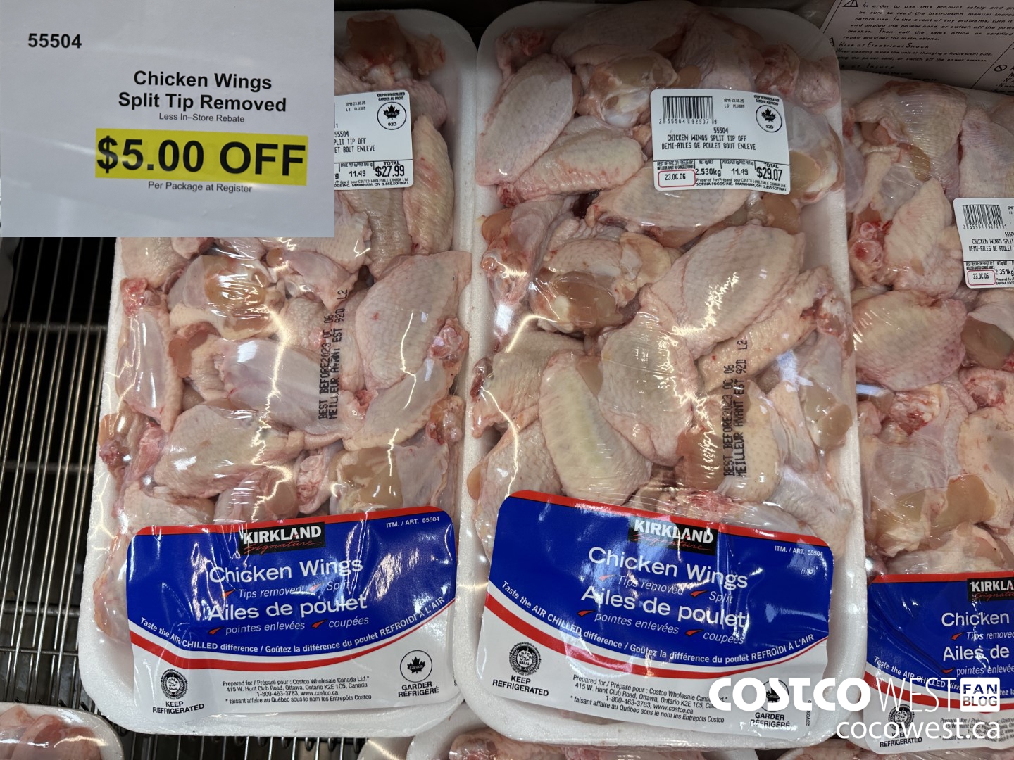 55504 CHICKEN WINGS SPLIT TIP REMOVED ($5.00 INSTANT SAVINGS)