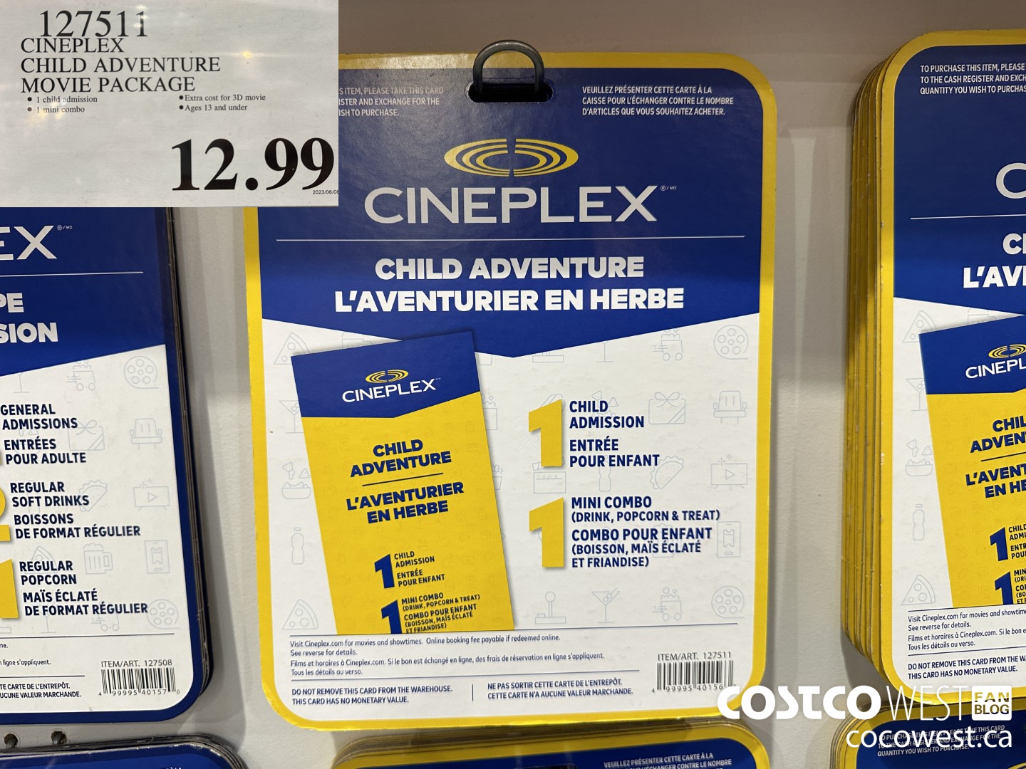 127511 CINEPLEX CHILD ADVENTURE MOVIE PACKAGE $12.99