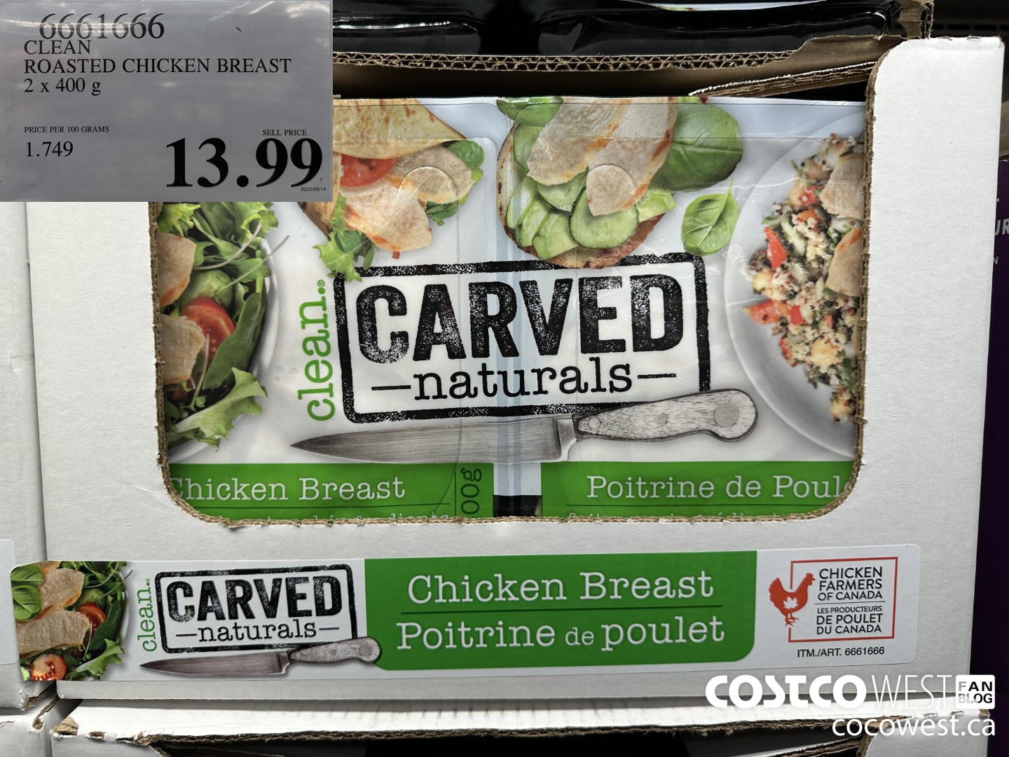 6661666 CLEAN ROASTED CHICKEN BREAST 2 X 400G $13.99