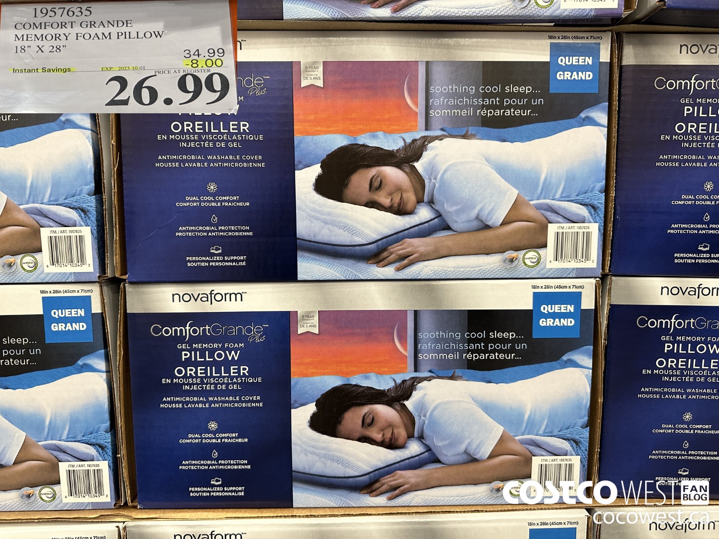 1957635 COMFORT GRANDE MEMORY FOAM PILLOW 18