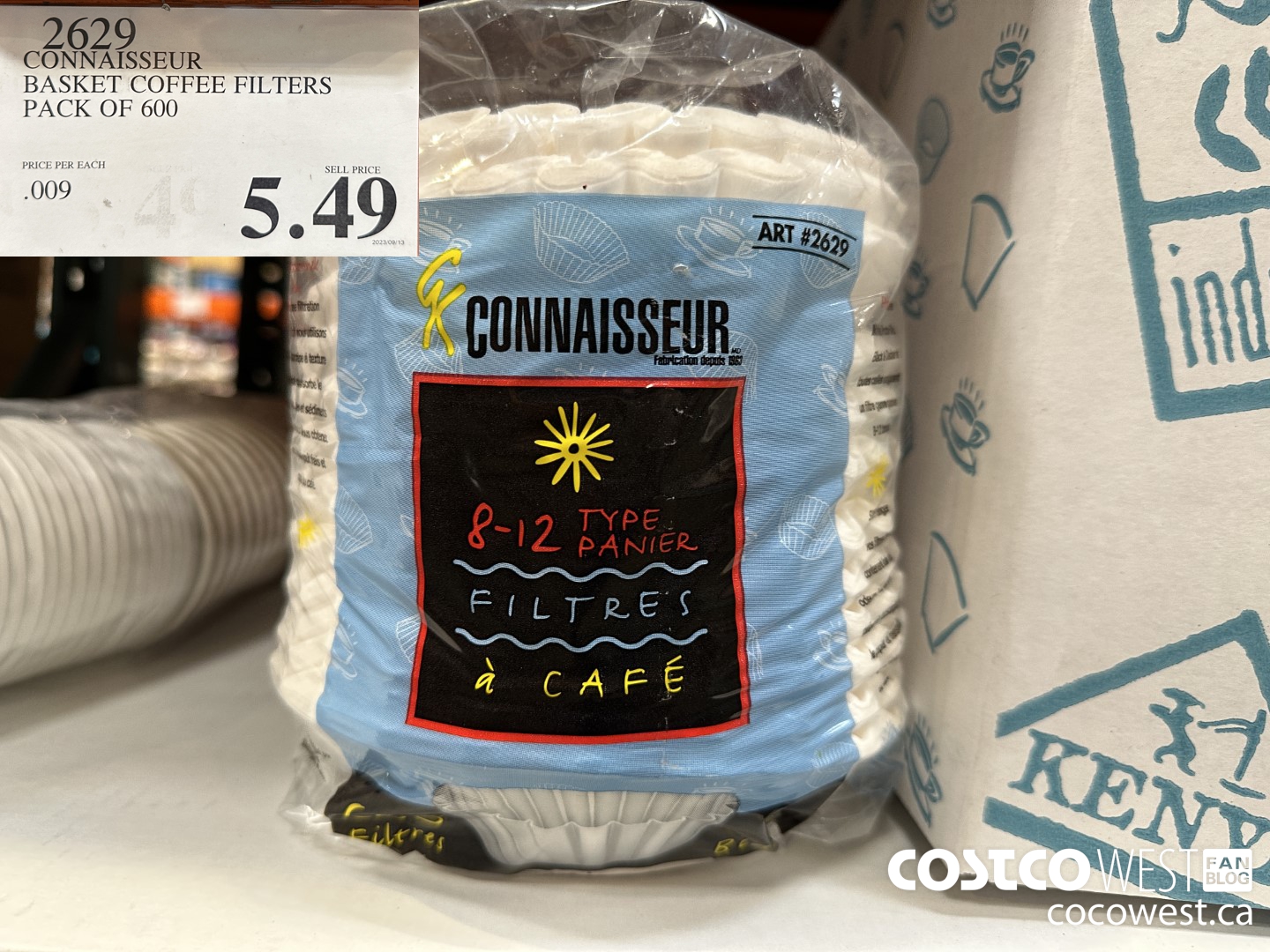 2629 CONNAISSEUR BASKET COFFEE FILTERS PACK OF 600 $5.49